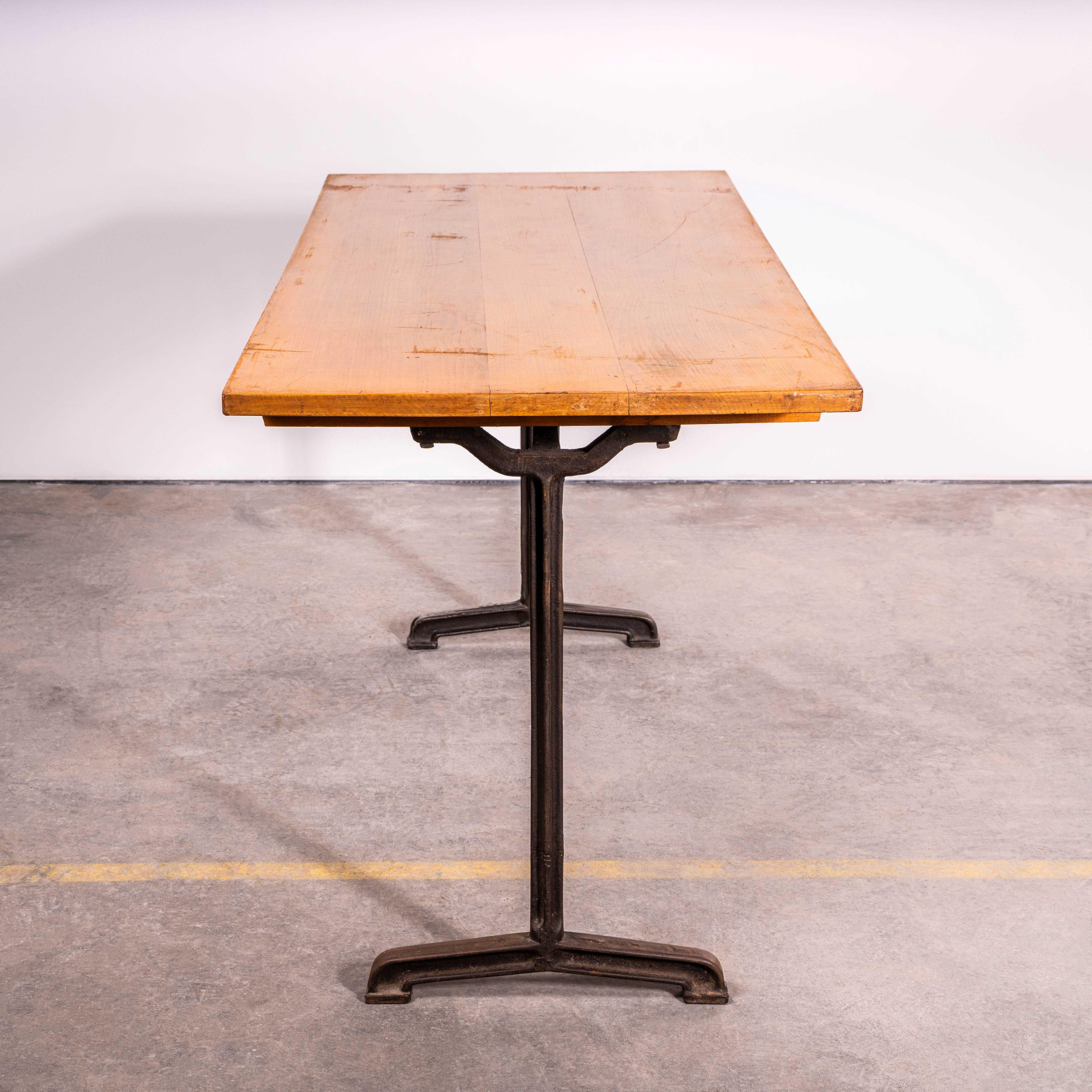 1930's Large French Cast Base Café Dining Table (3571) For Sale 1
