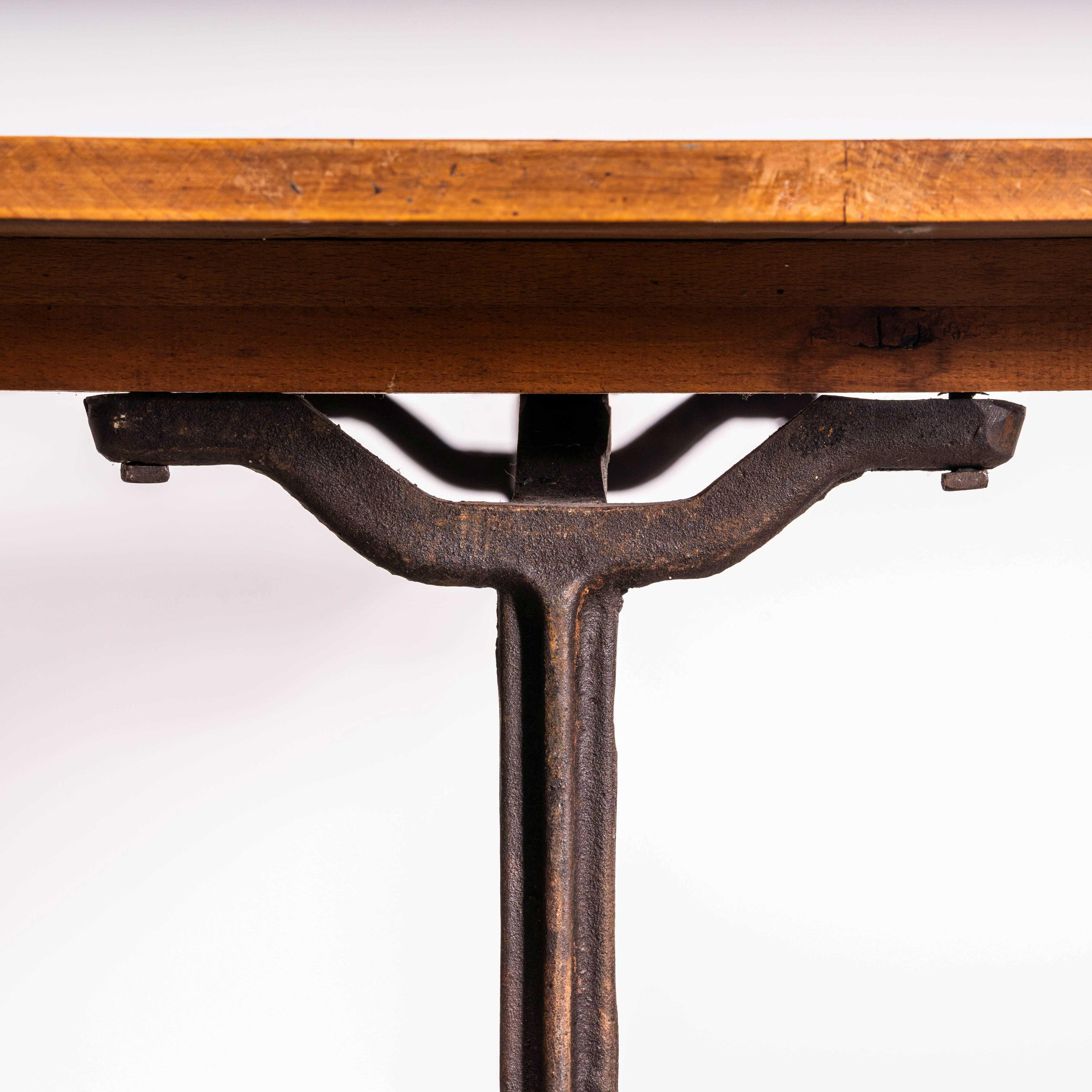 1930's Large French Cast Base Café Dining Table (3571) For Sale 2