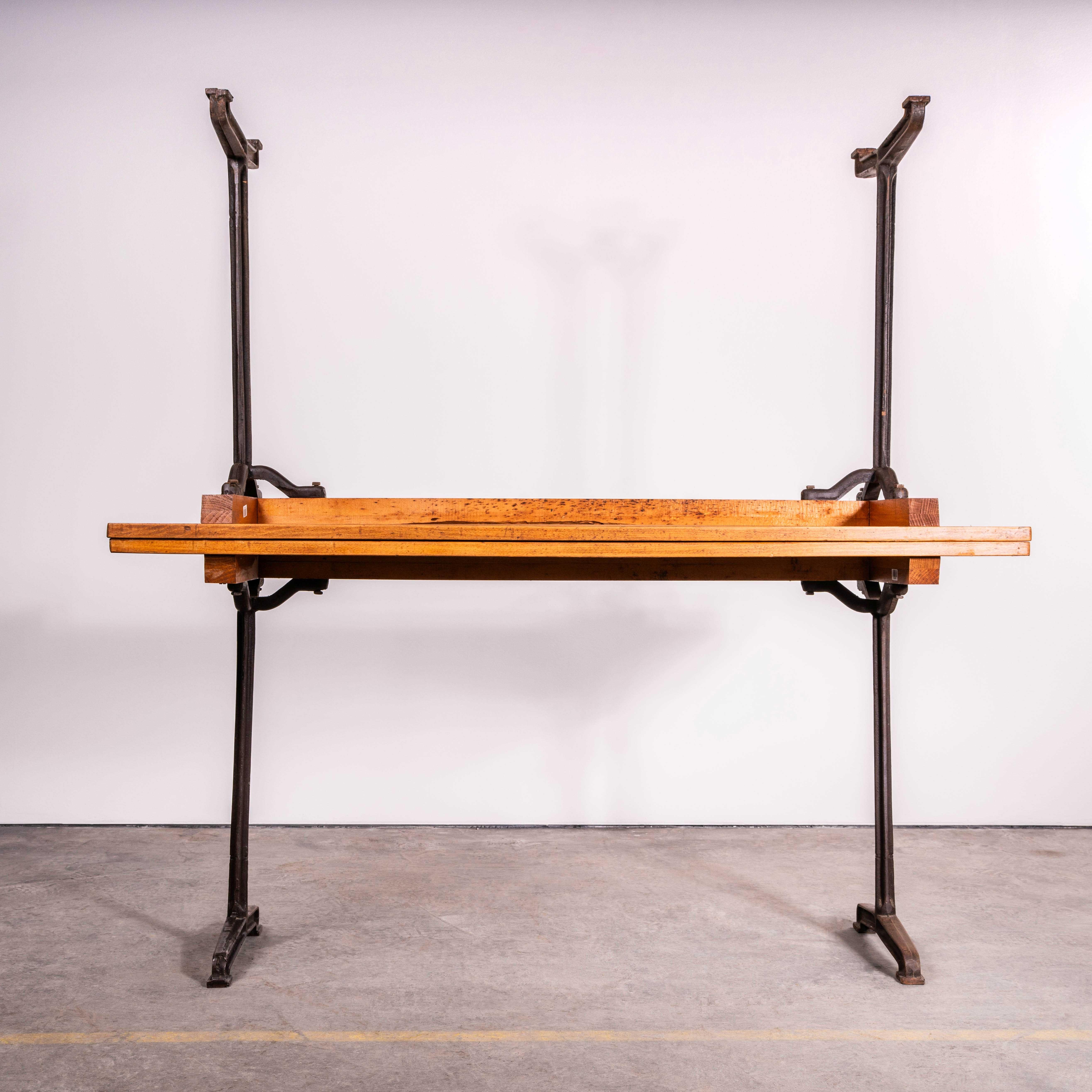 1930's Large French Cast Base Café Dining Table (3571) For Sale 3