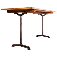 1930's Large French Cast Base Café Dining Table (3571)