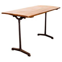 1930's Large French Cast Base Café Dining Table (5412)