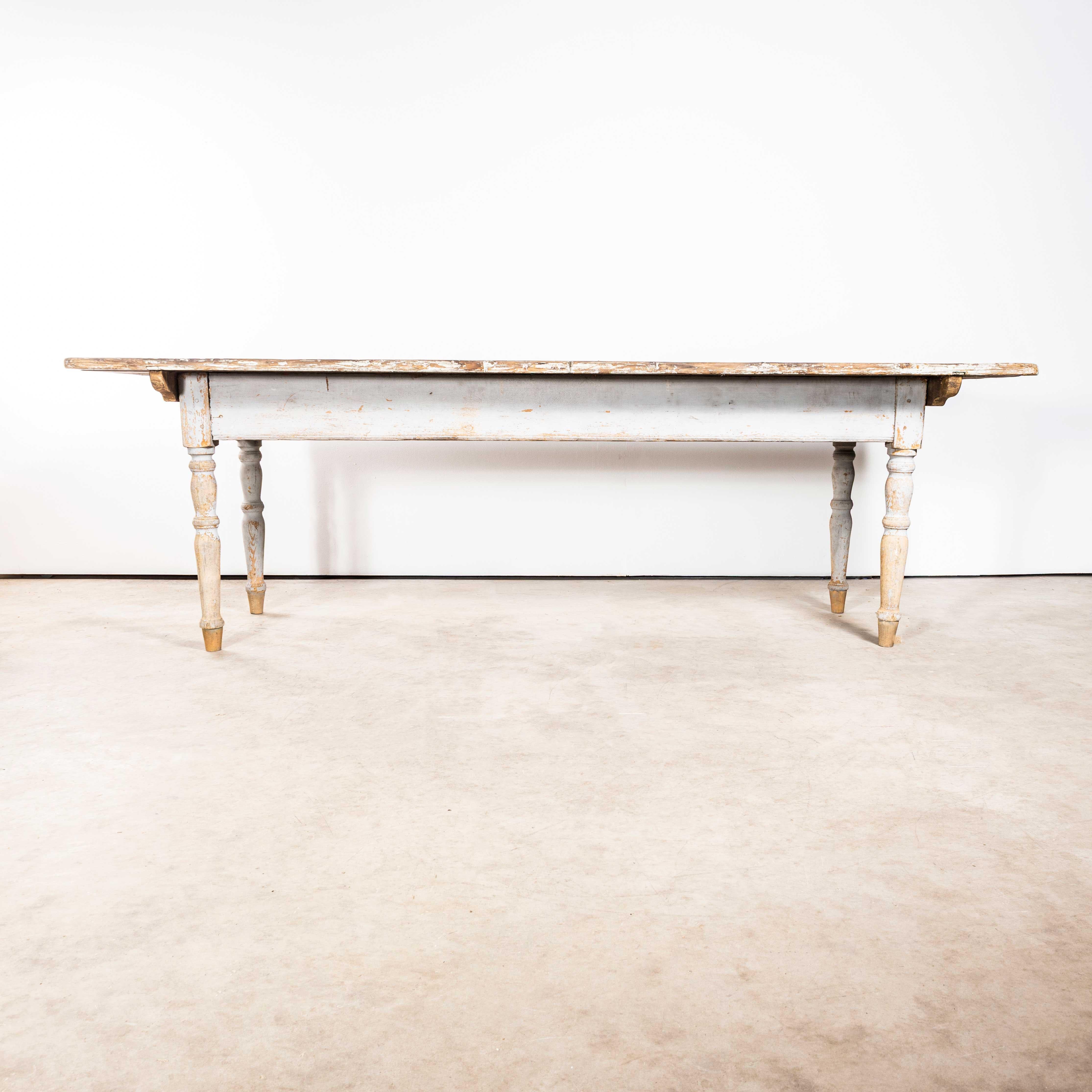 Pine 1930's Large French Chateau Dairy Rectangular Dining Table For Sale
