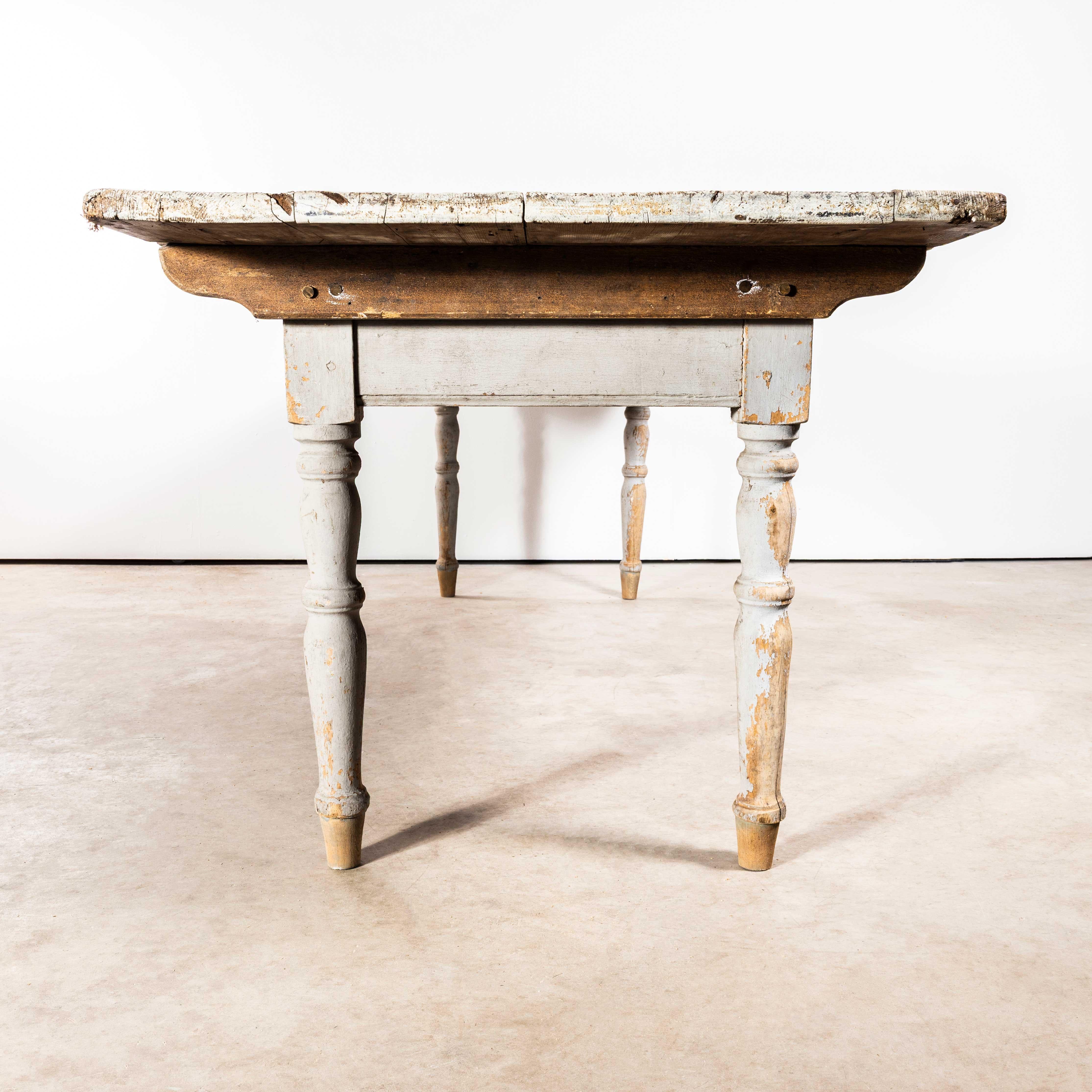 1930's Large French Chateau Dairy Rectangular Dining Table For Sale 1