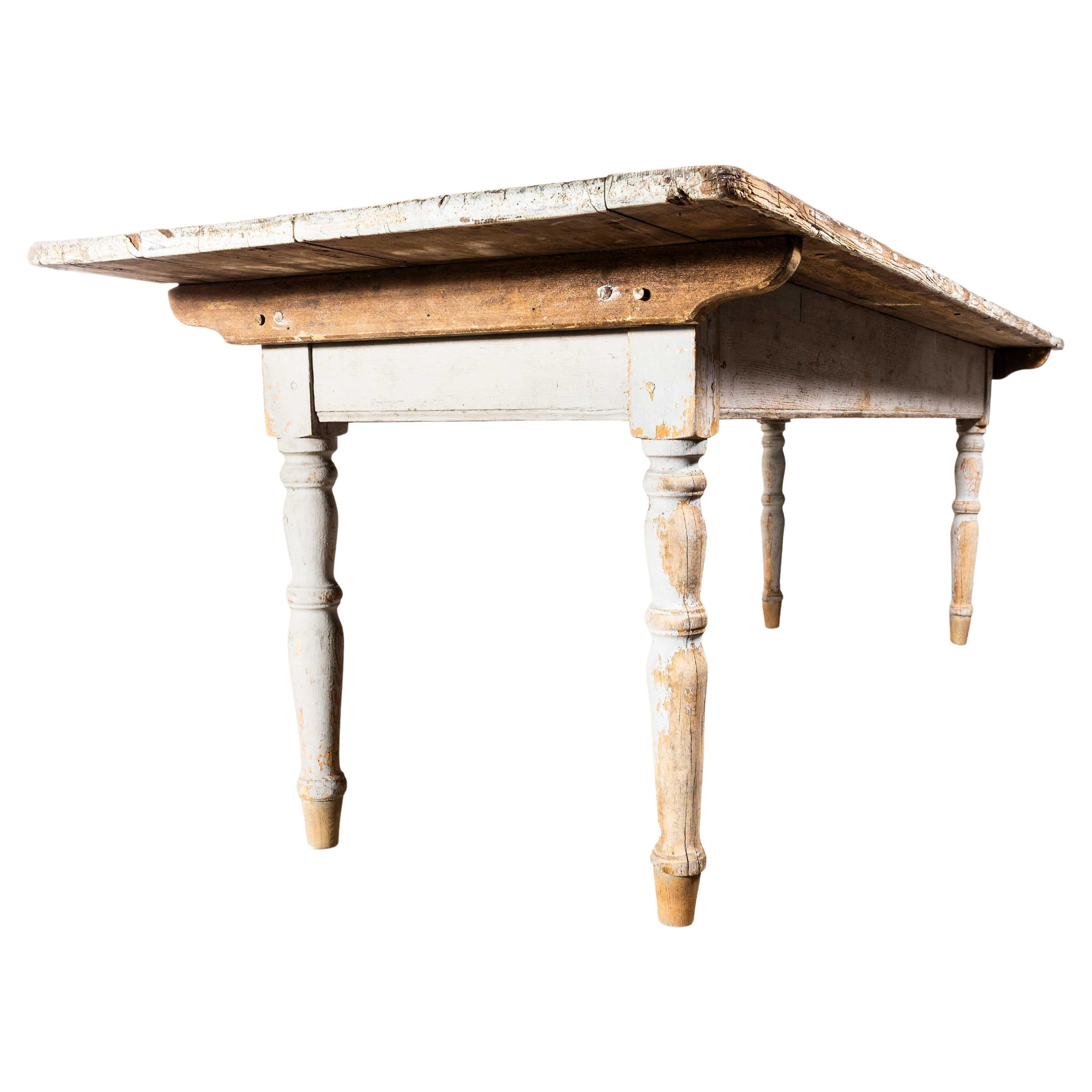 1930's Large French Chateau Dairy Rectangular Dining Table