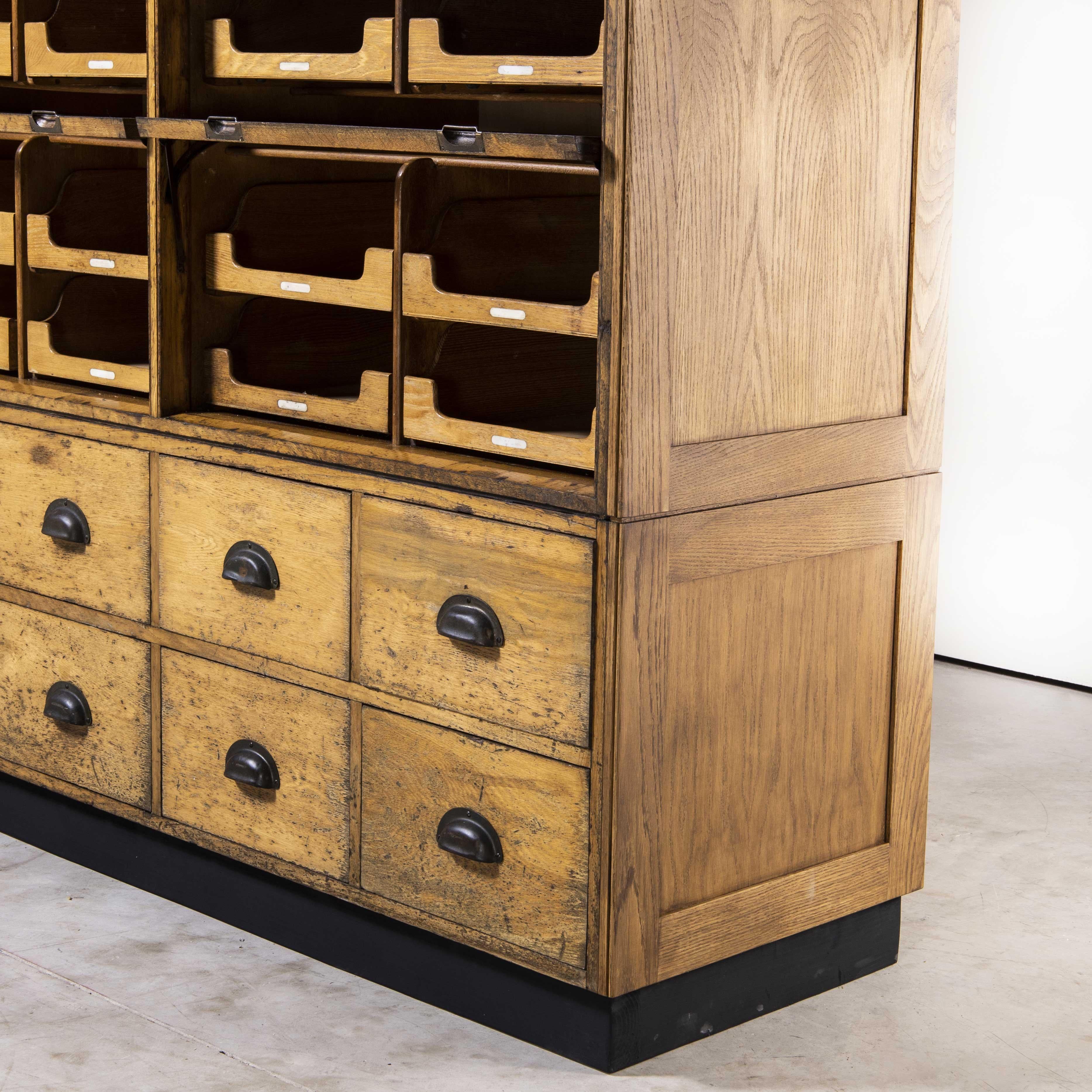 Oak 1930's Large Glazed Haberdashery Cabinet, Up and over Doors
