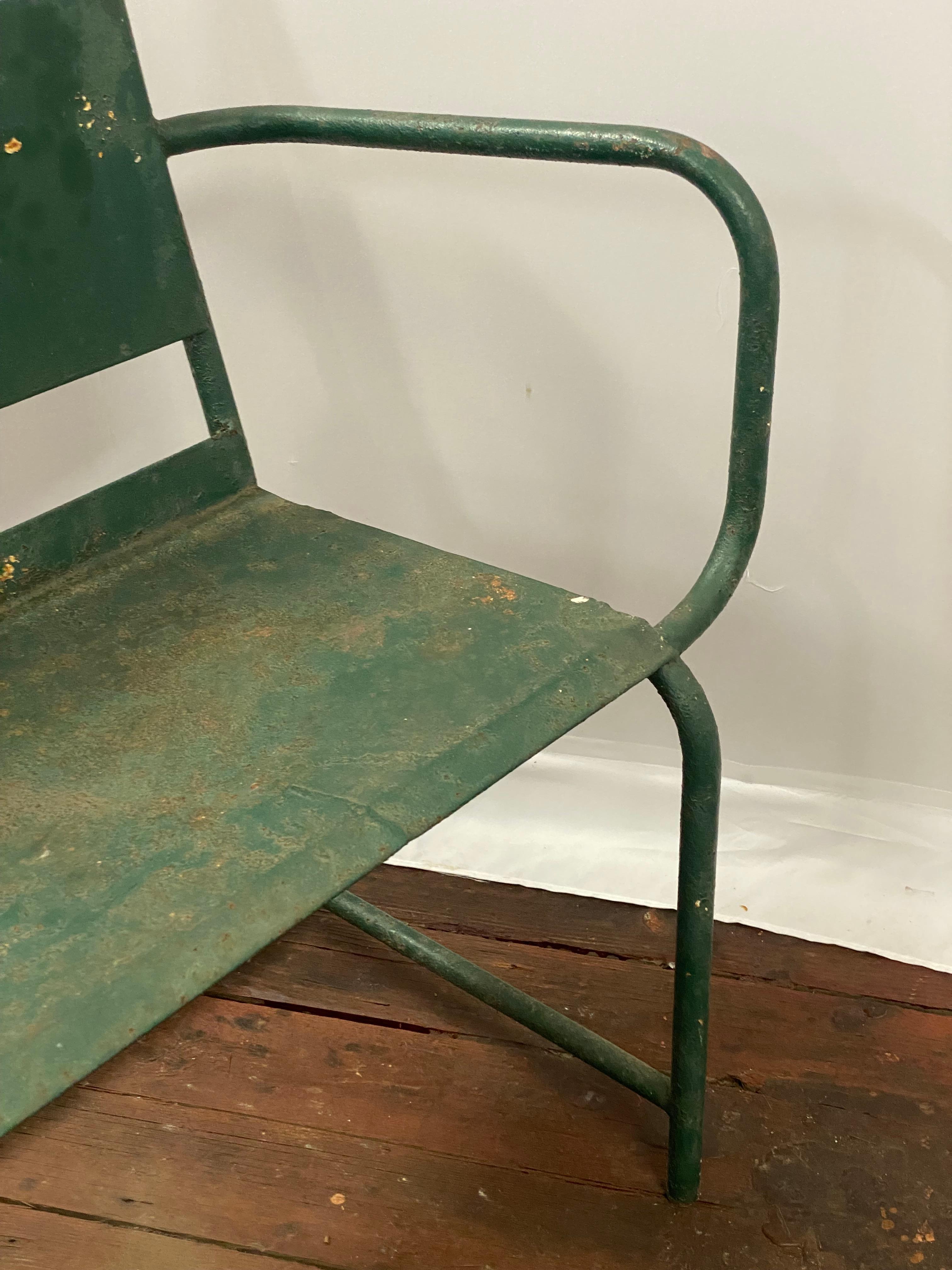 Panchina industriale in ferro tubolare di grandi dimensioni del 1930 in vendita 2