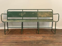 Banc industriel en fer tubulaire des années 1930