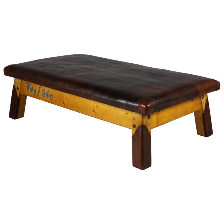 1930s Large Leather Gym Table/Daybed at 1stdibs