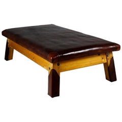 Used 1930s Large Leather Gym Table/Daybed