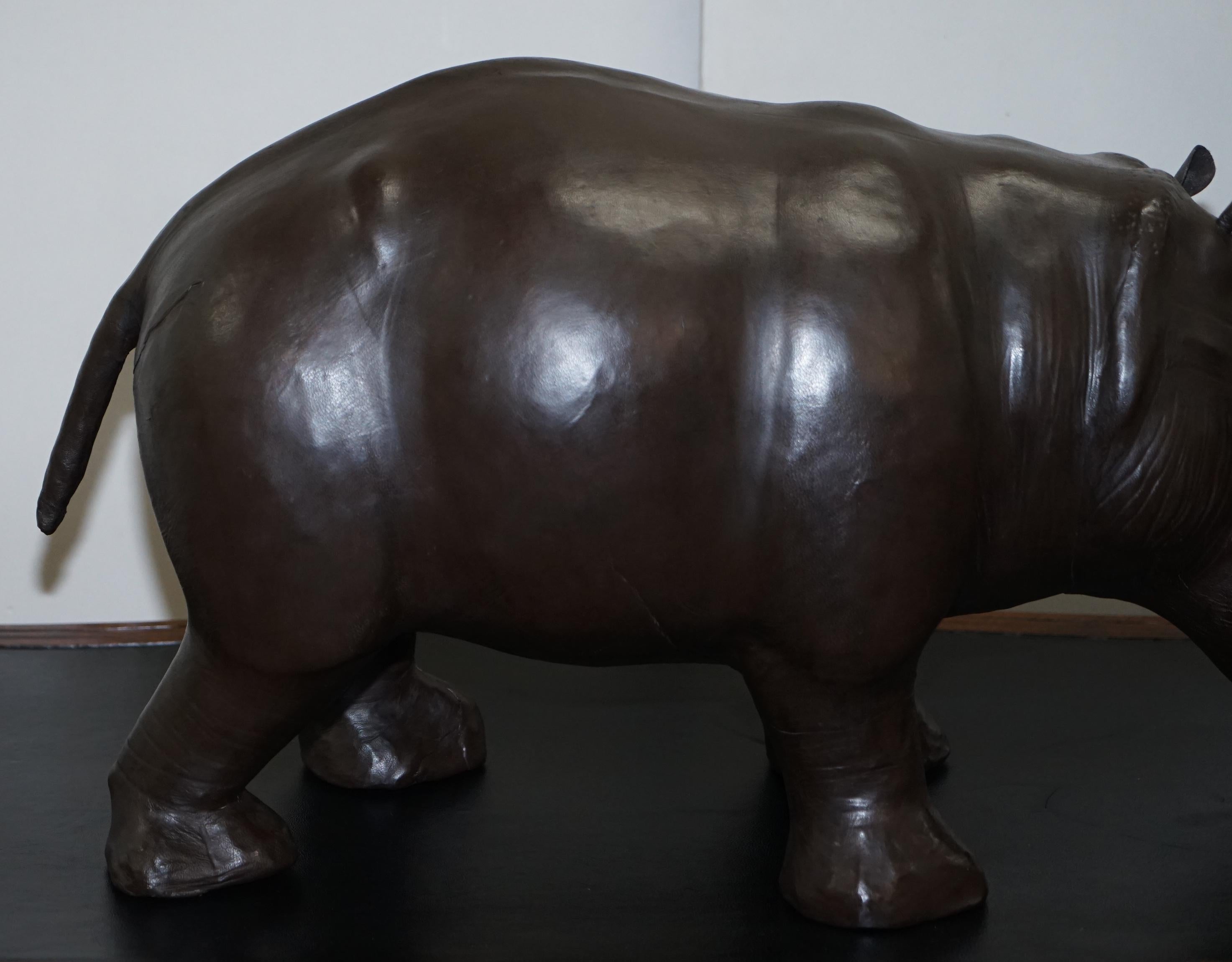 Hand-Crafted 1930's Large Liberty's London Omersa Brown Leather Hippopotamus Footstool Stool