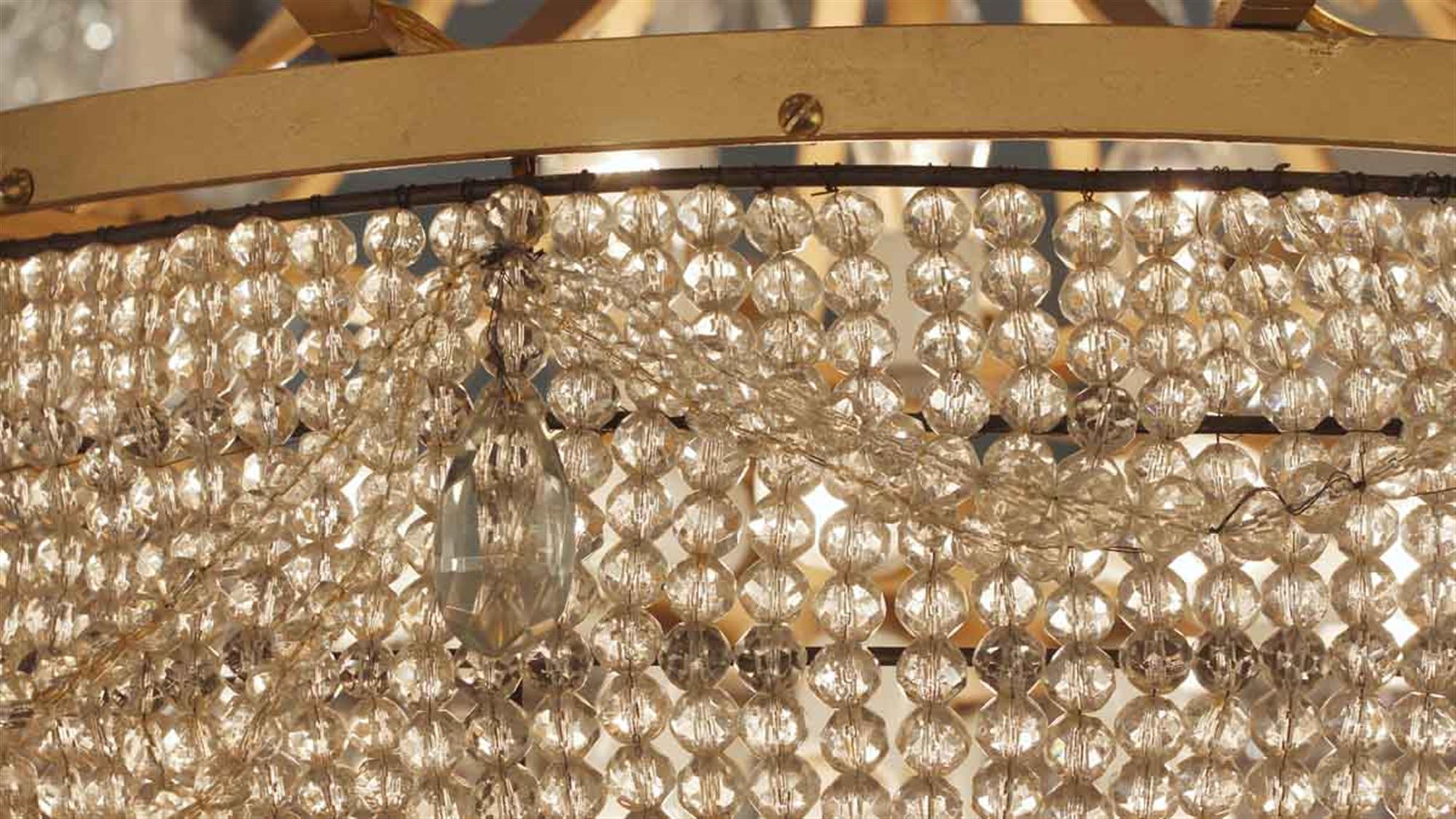 1930s Large Scale Palace Theater 12-Arm Crystal Basket Chandelier with 30 Lights 5