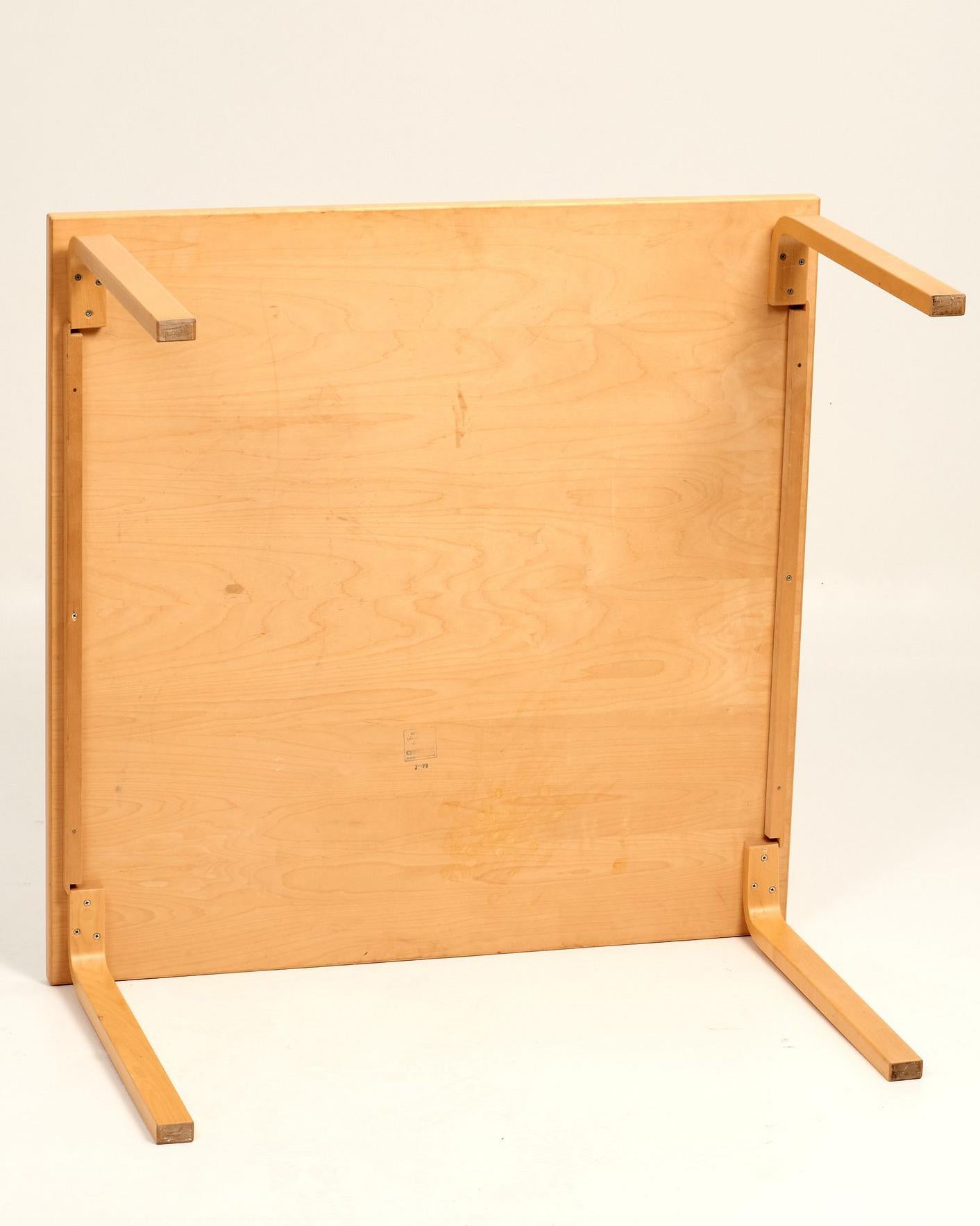 1930s Large Square Dining Table by Alvar Aalto for Artek Finland For Sale 1
