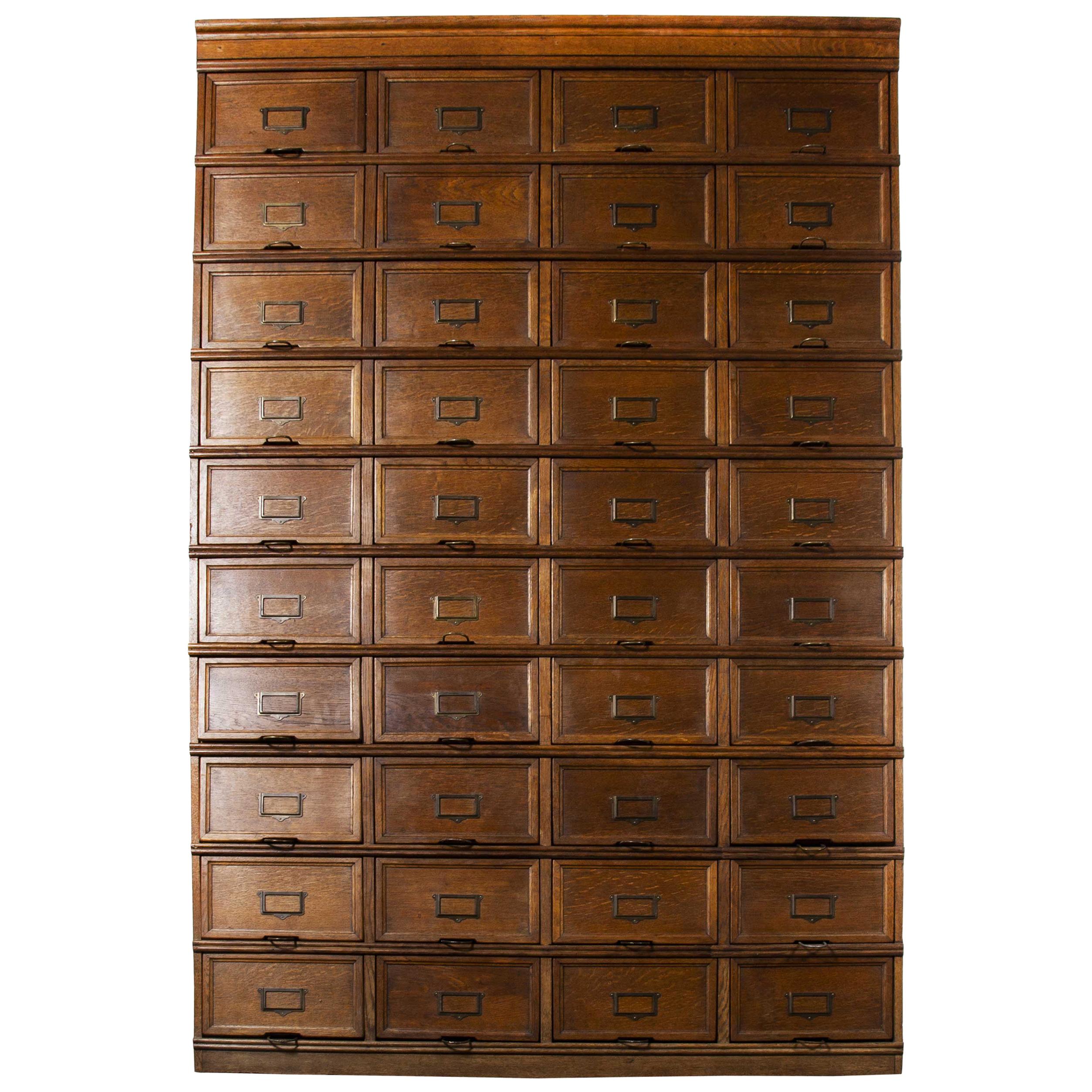 1930s Large Tall Multi Drawer Stolzenberg Atelier Cabinet, Forty Drawers