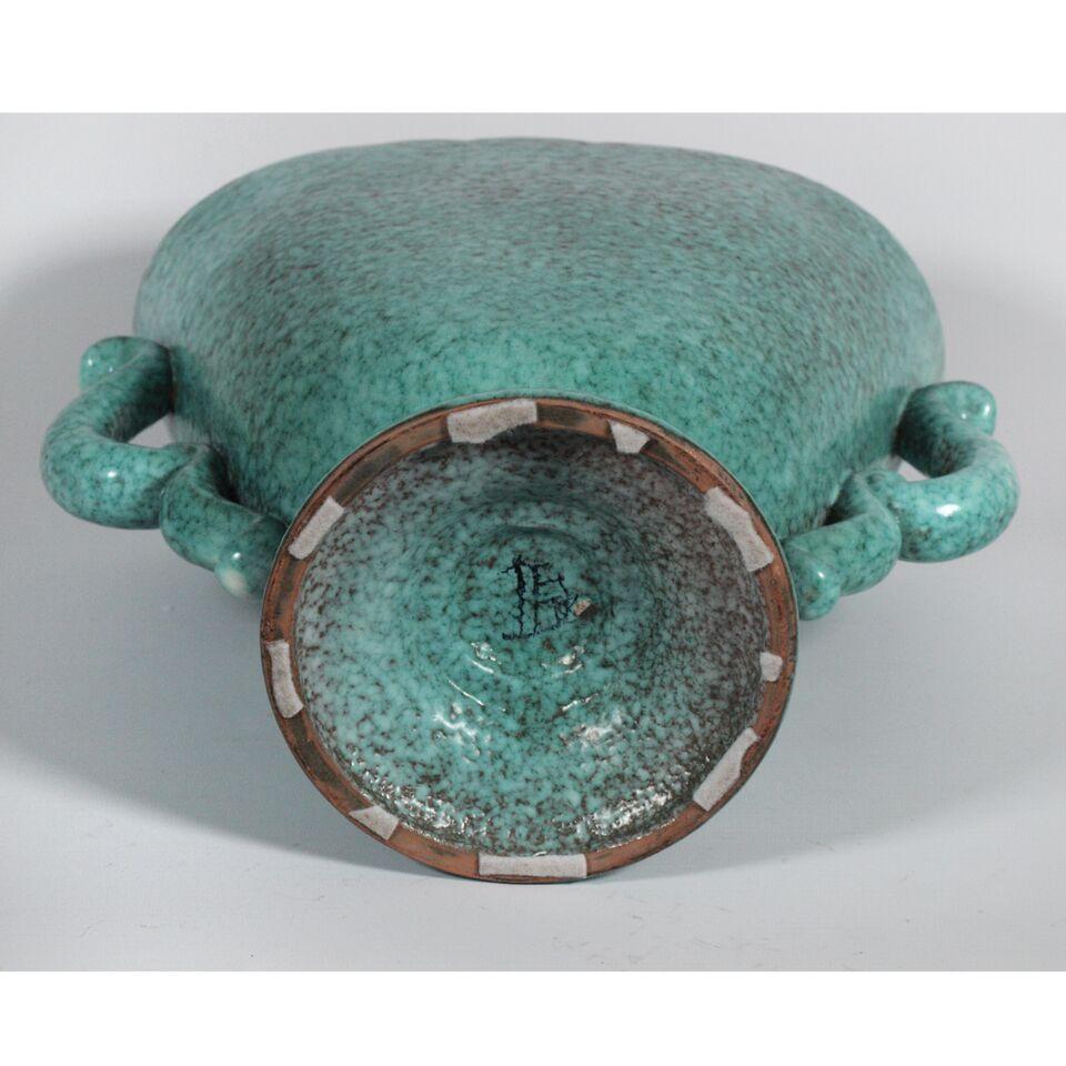 Grand vase turquoise de Marcel Noverraz des années 1930 3