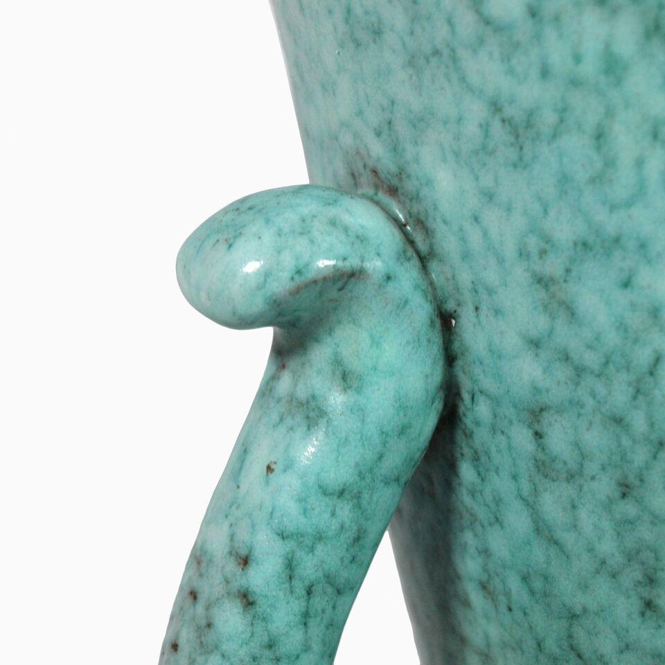 Grand vase turquoise de Marcel Noverraz des années 1930 Bon état à CA, CA
