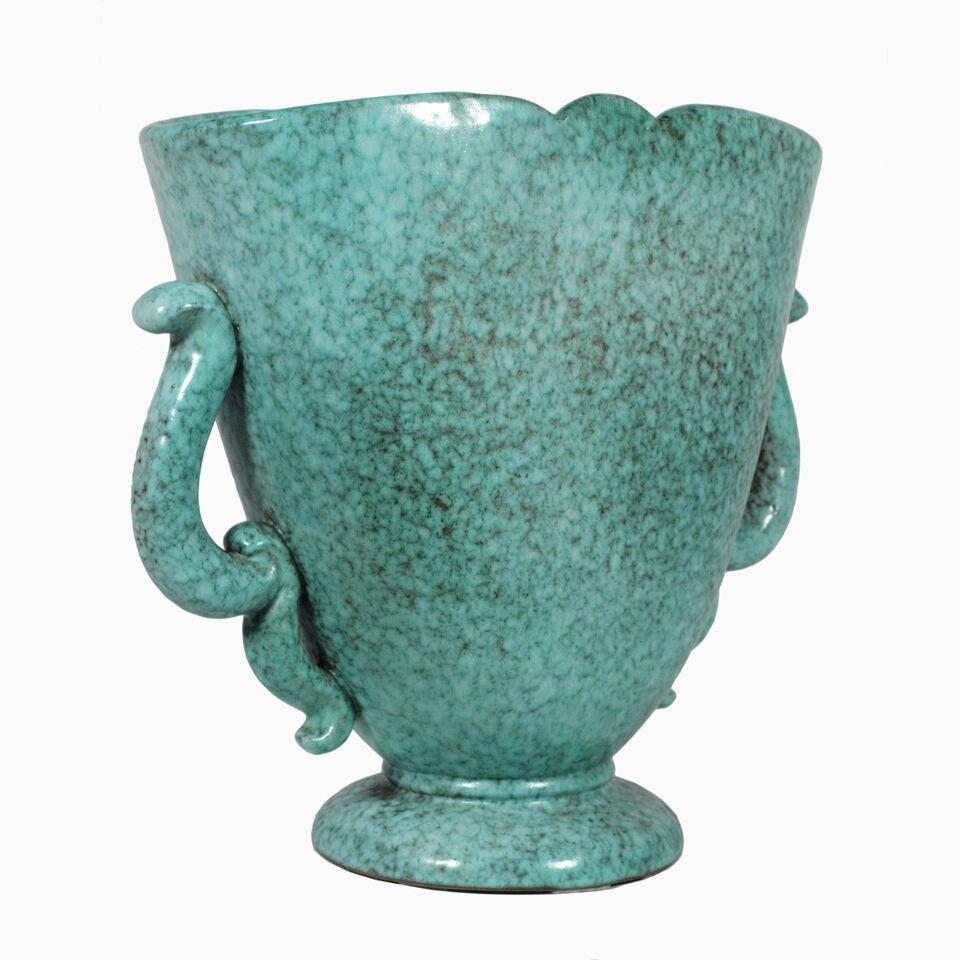 Grand vase turquoise de Marcel Noverraz des années 1930 1