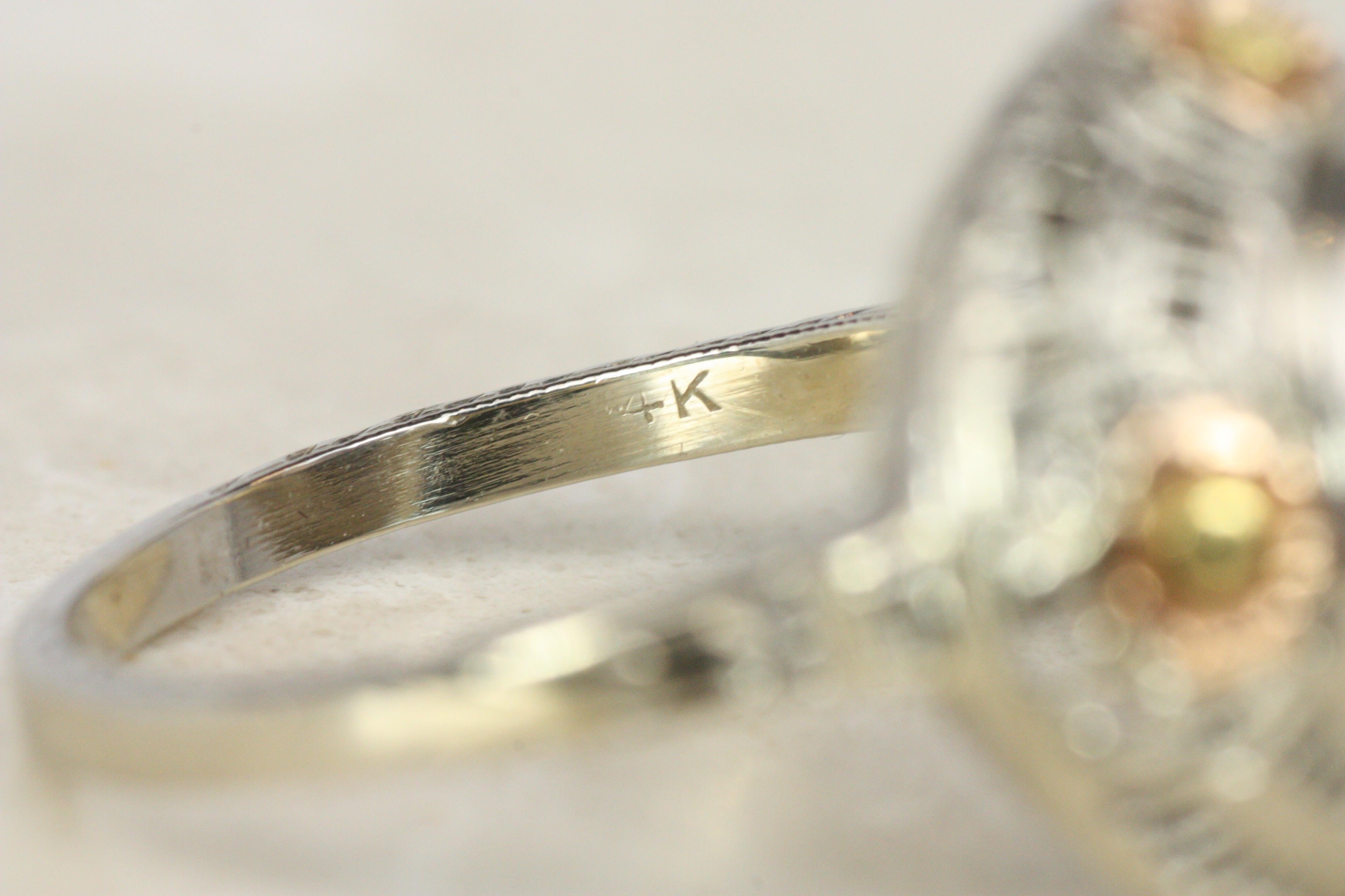 1930er Lavendel Stern Saphir Dreifarben Gold Cocktail Ring in 14K Dreifarben Gold im Angebot 2