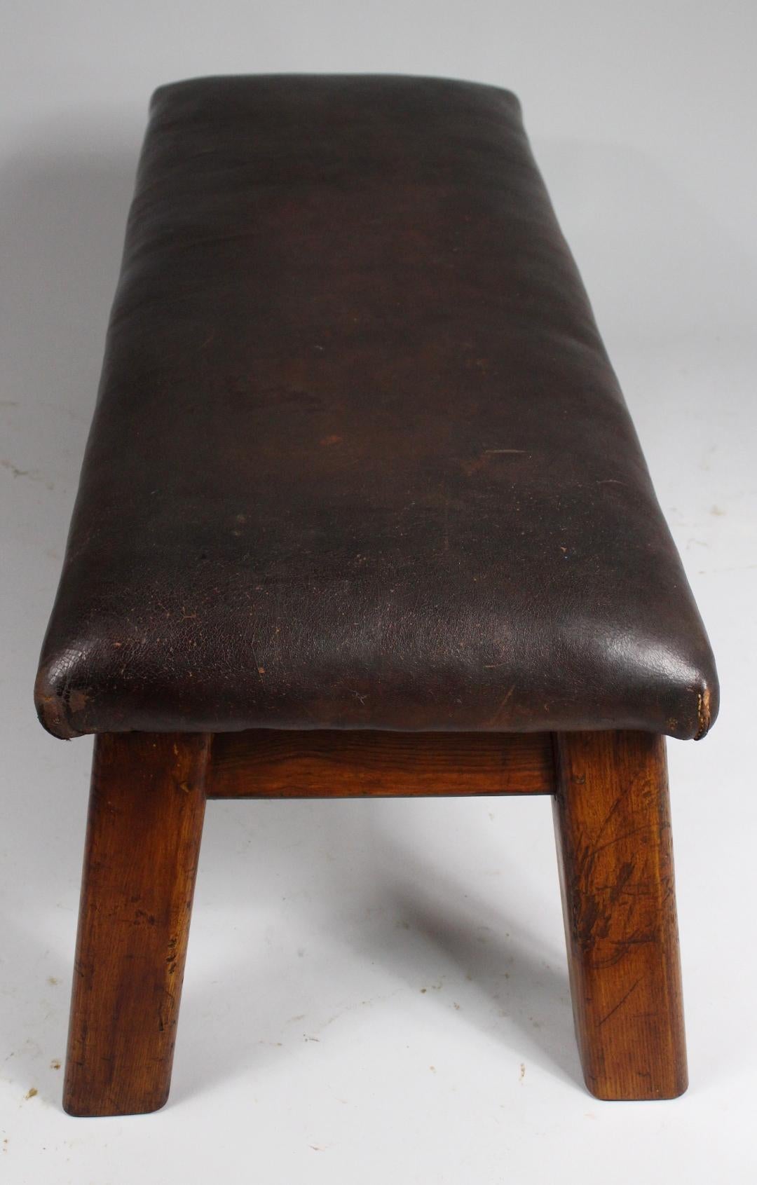 1930s Leather Gym Bench 2