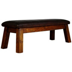 Used 1930s Leather Gym Bench