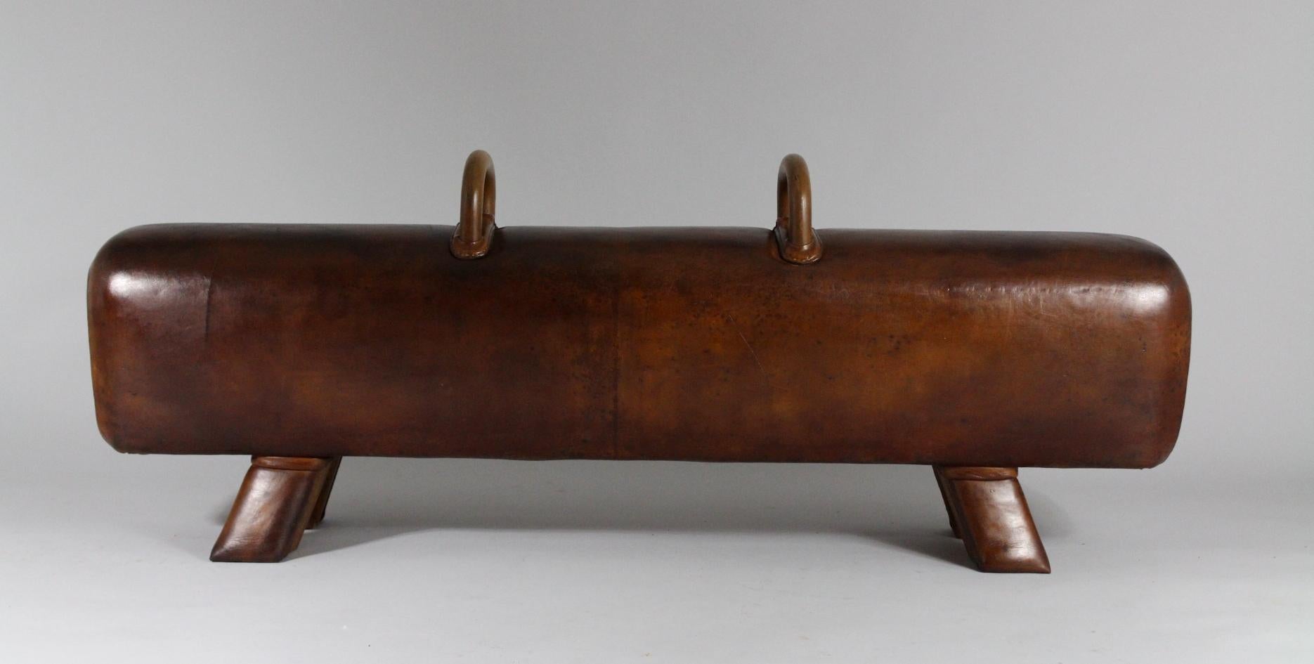 20th Century 1930s Leather Gym Pommel Horse Bench