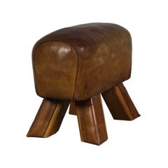 1930s Leather Gym Stool