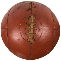 1930s Leather Medicine Ball, Nice Color and Patina