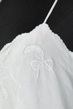 1930's Light blue silk slip-dress with fan-shape and feathers hand embroideries