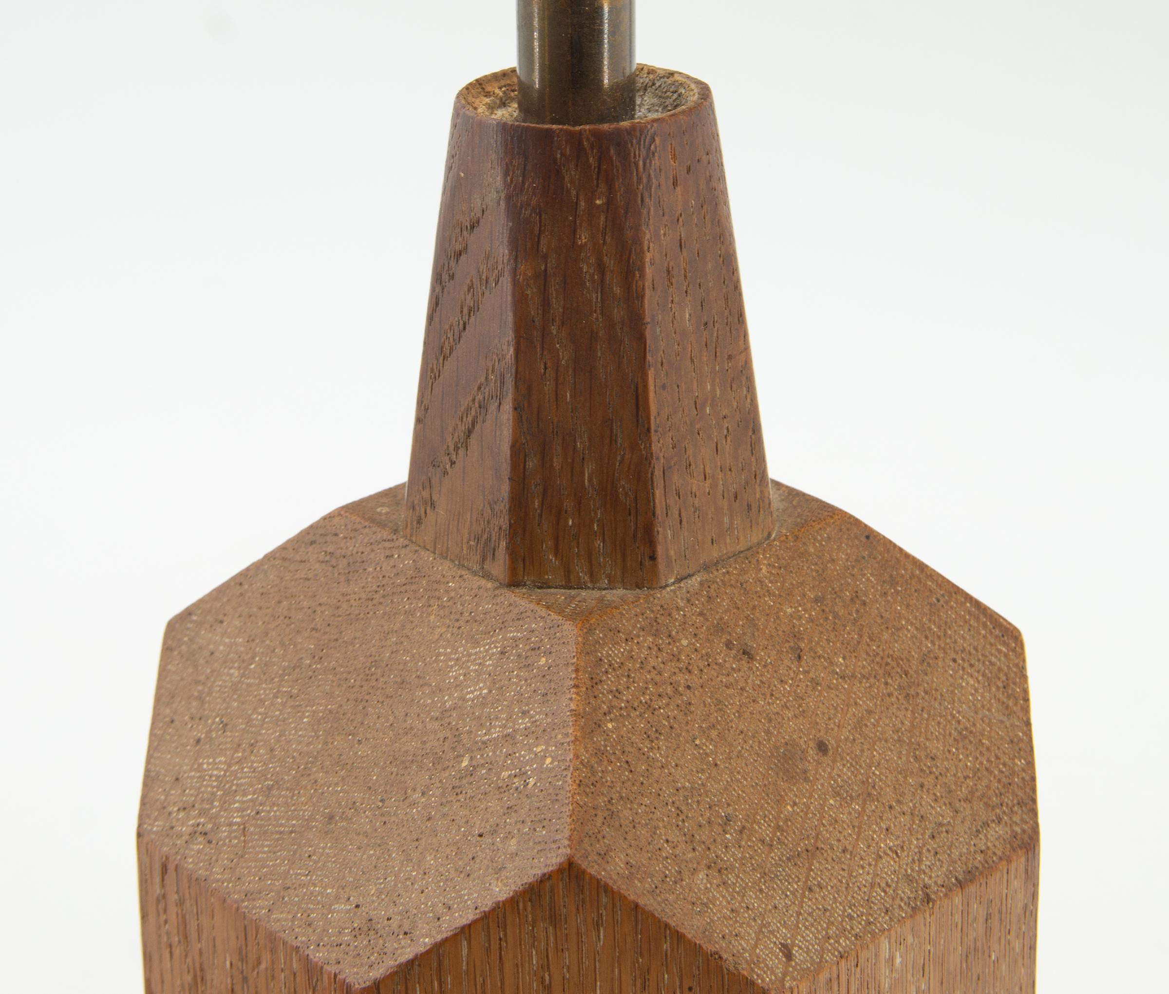 1930's Limed Oak Geometric Form Table Lamp Attributed To Heals 1