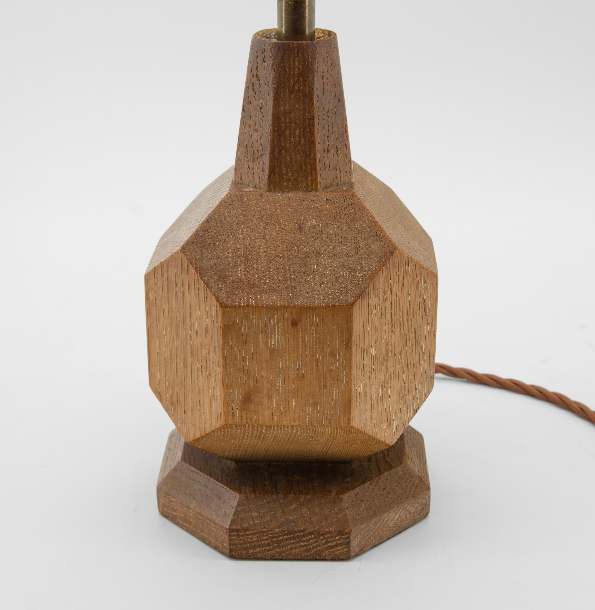 1930's Limed Oak Geometric Form Table Lamp Attributed To Heals 2