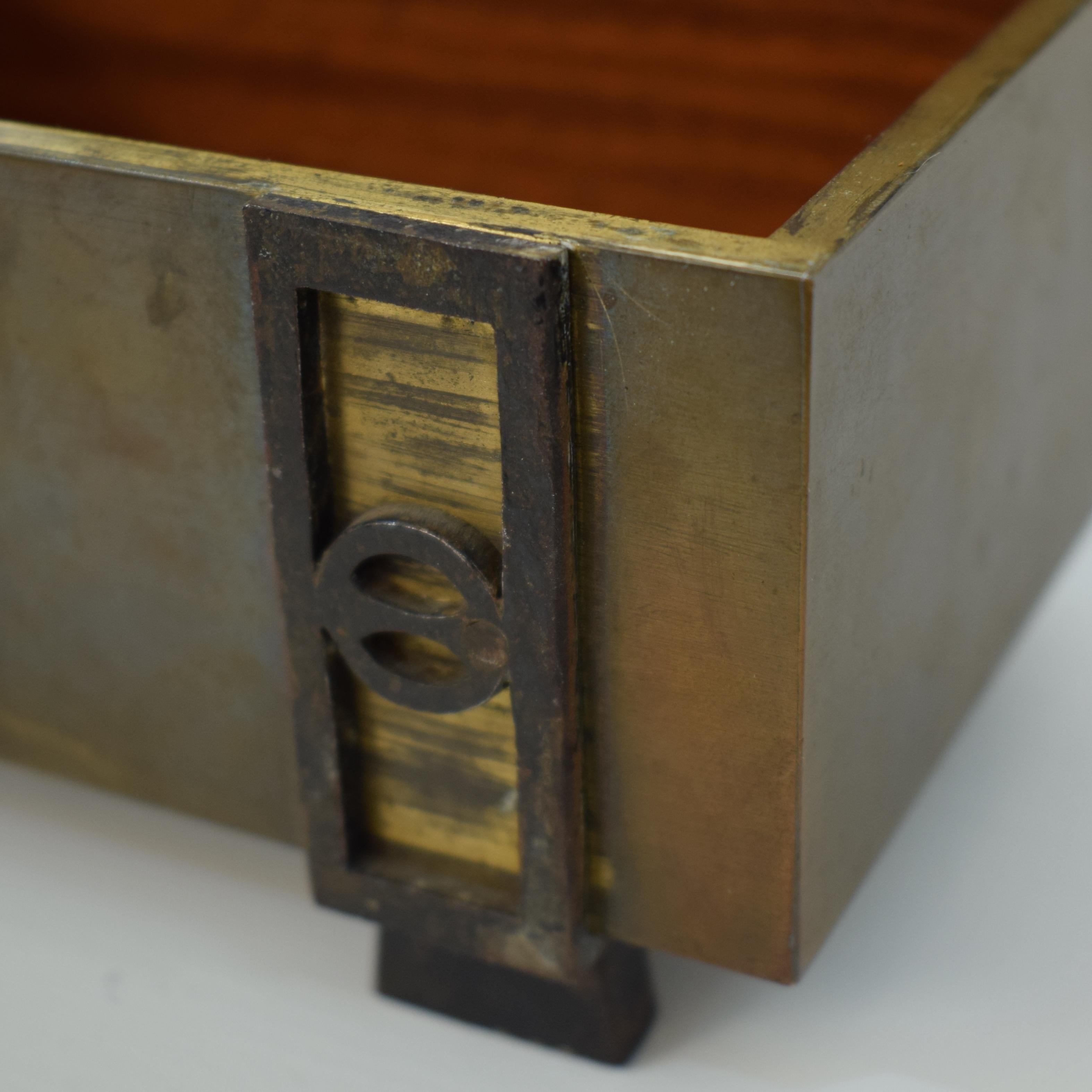 Mid-Century Little Jewelry Box in Brass and lacquered Metal by Greta Grossman 6