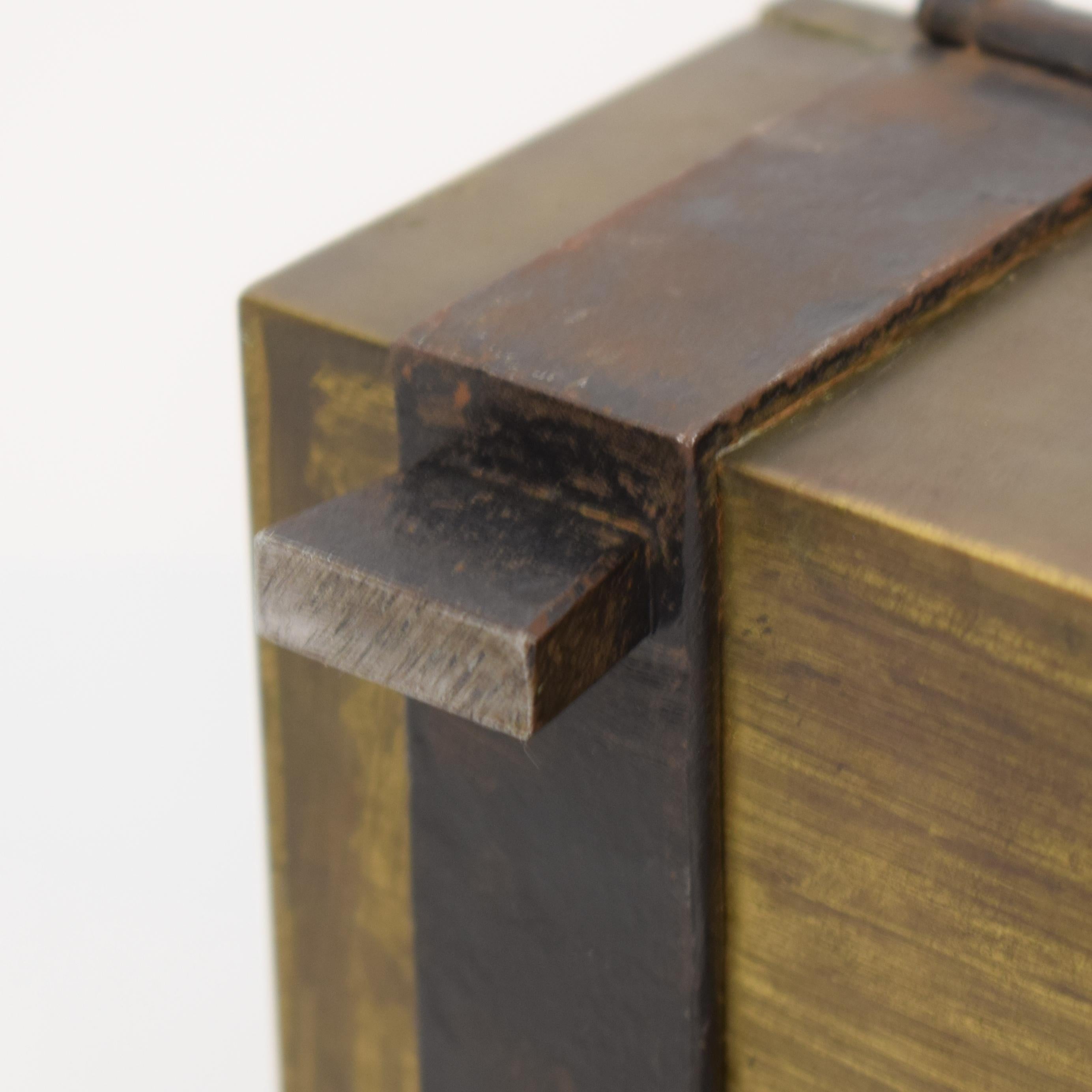 Mid-Century Little Jewelry Box in Brass and lacquered Metal by Greta Grossman 10