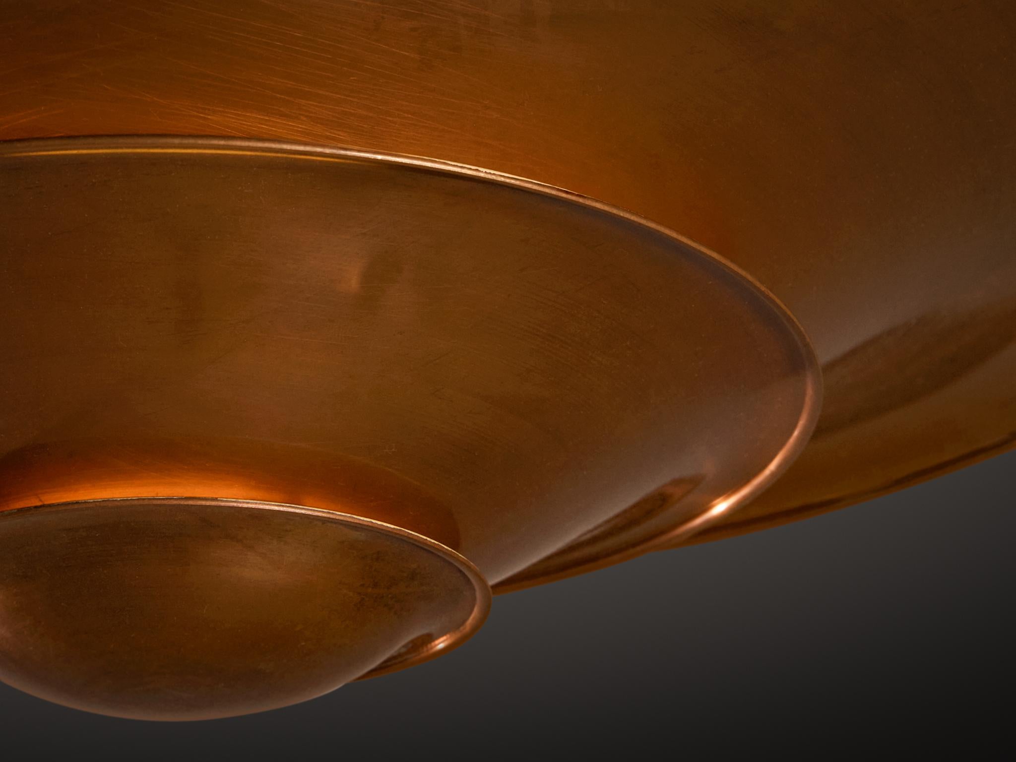 Scandinavo moderno 1930s Louis Poulsen Ceiling Light in Copper in vendita