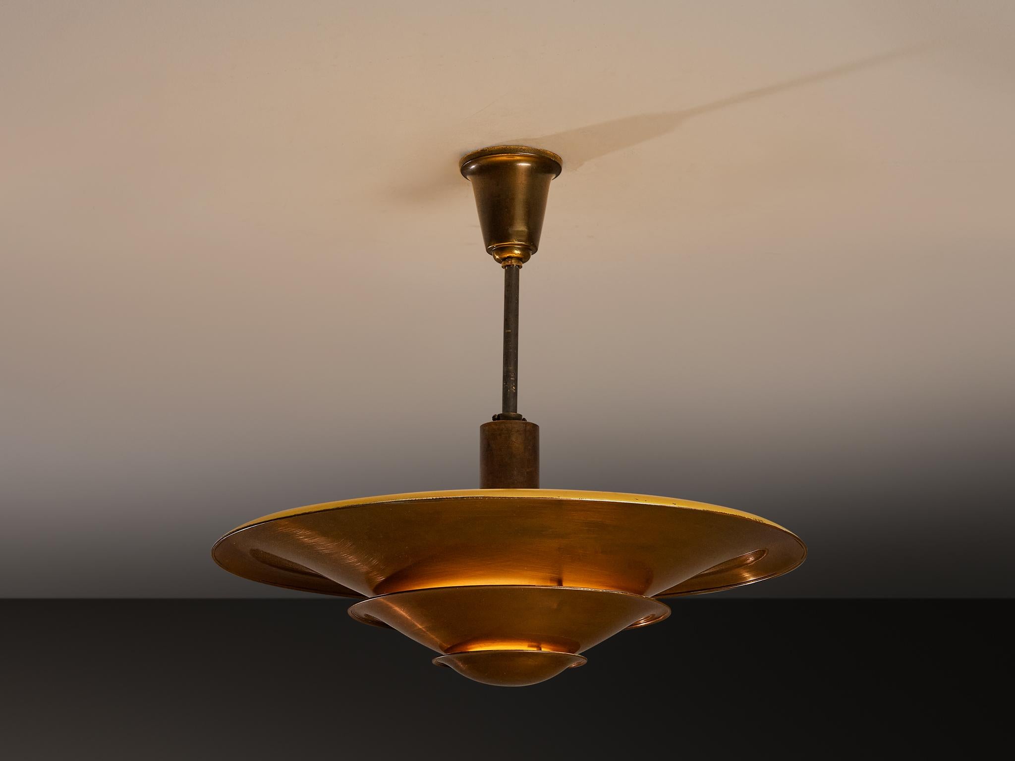 Danese 1930s Louis Poulsen Ceiling Light in Copper in vendita