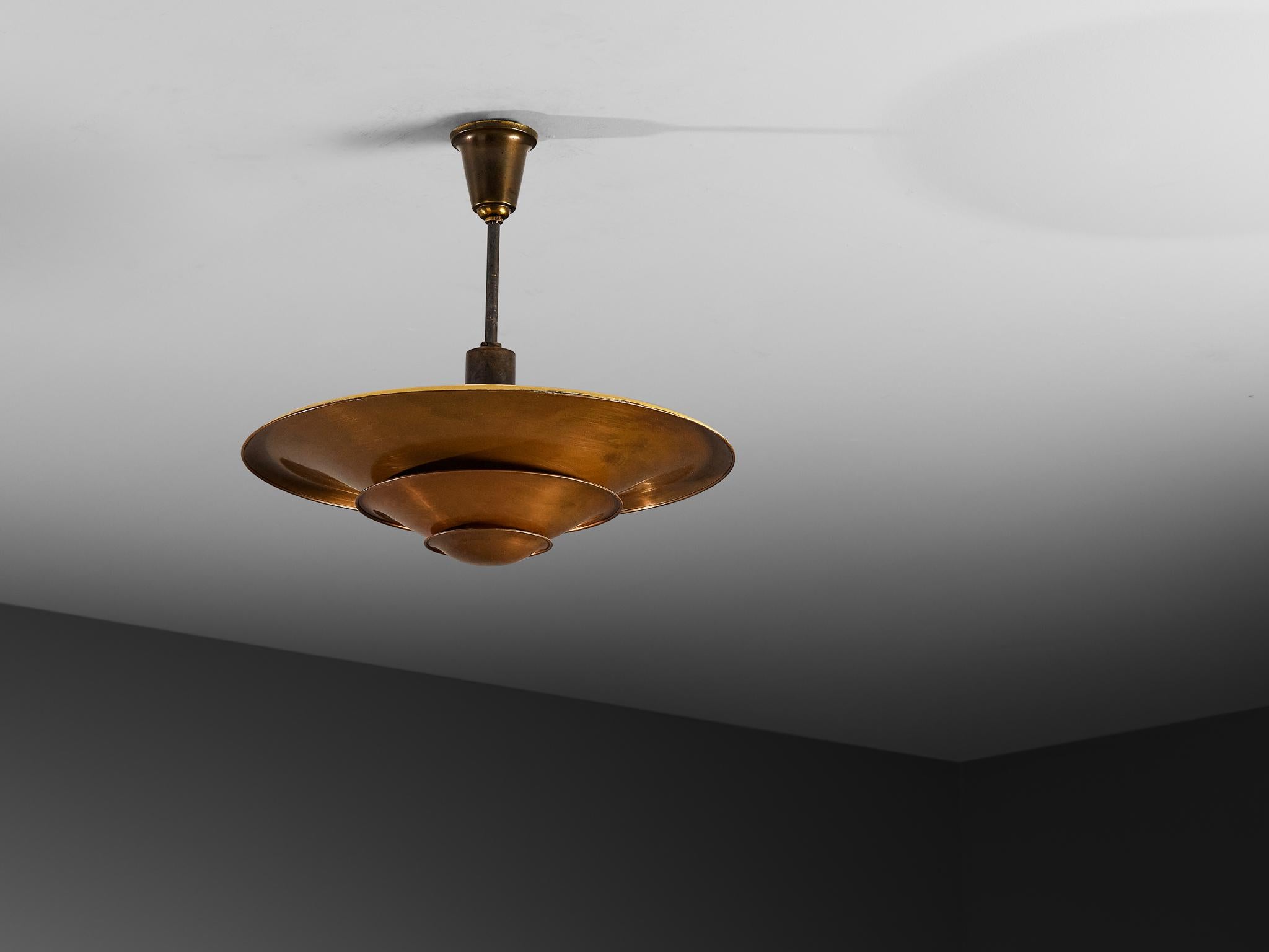 1930s Louis Poulsen Ceiling Light in Copper in vendita 1