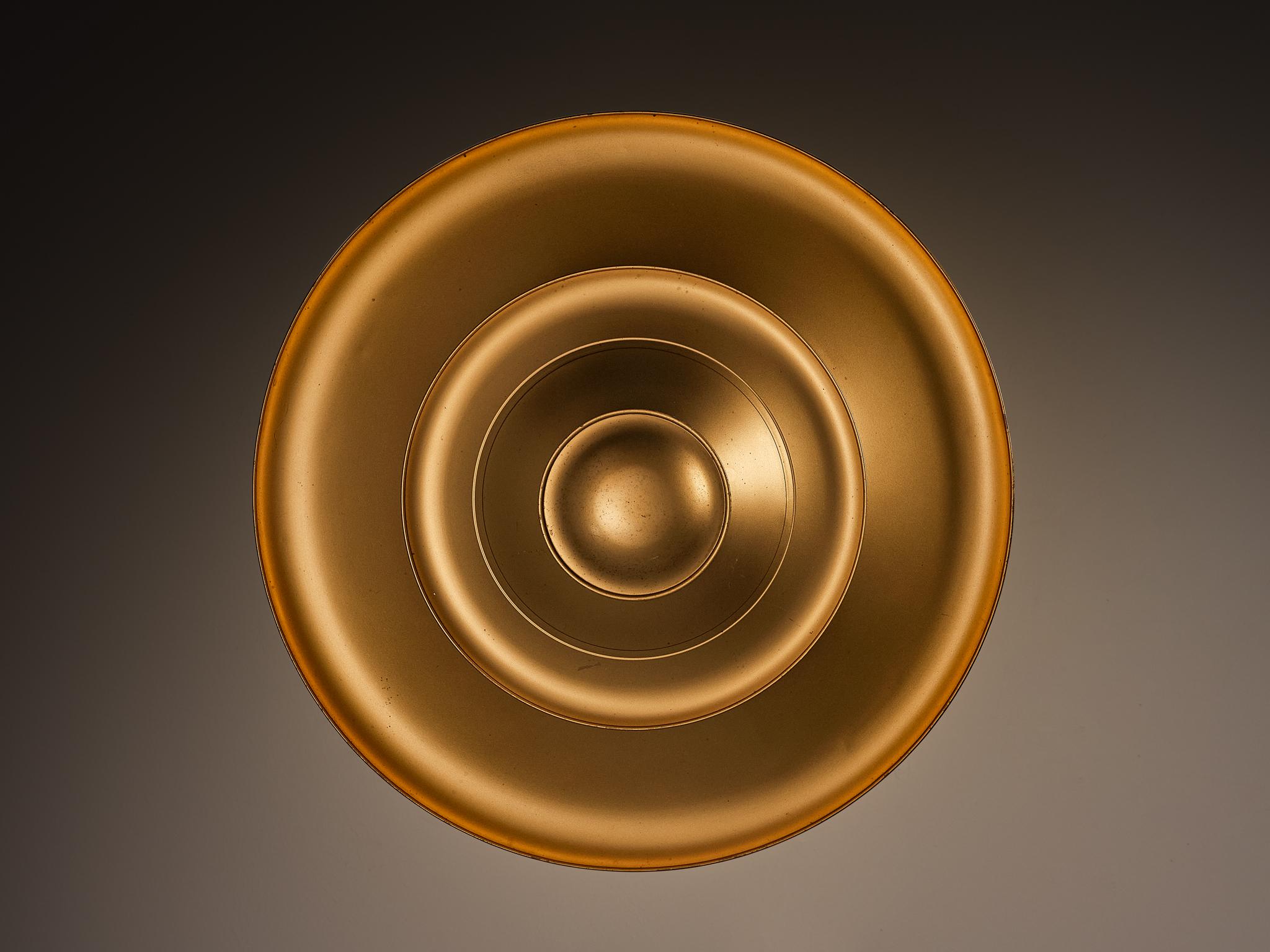 1930s Louis Poulsen Ceiling Light in Golden Painted Copper In condizioni buone in vendita a Waalwijk, NL