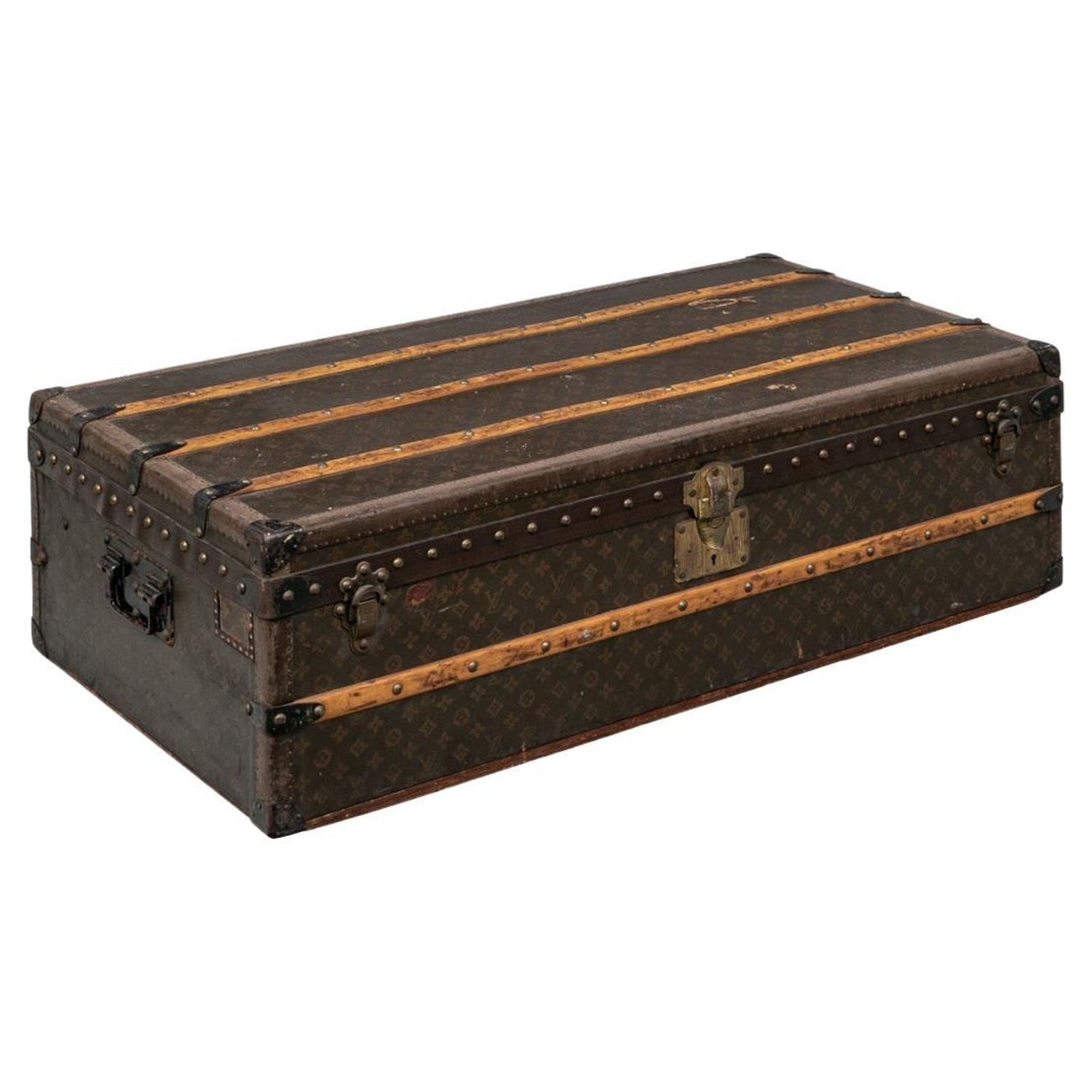 early 1920 Louis Vuitton monogram cabin trunk with insert - Pinth Vintage  Luggage