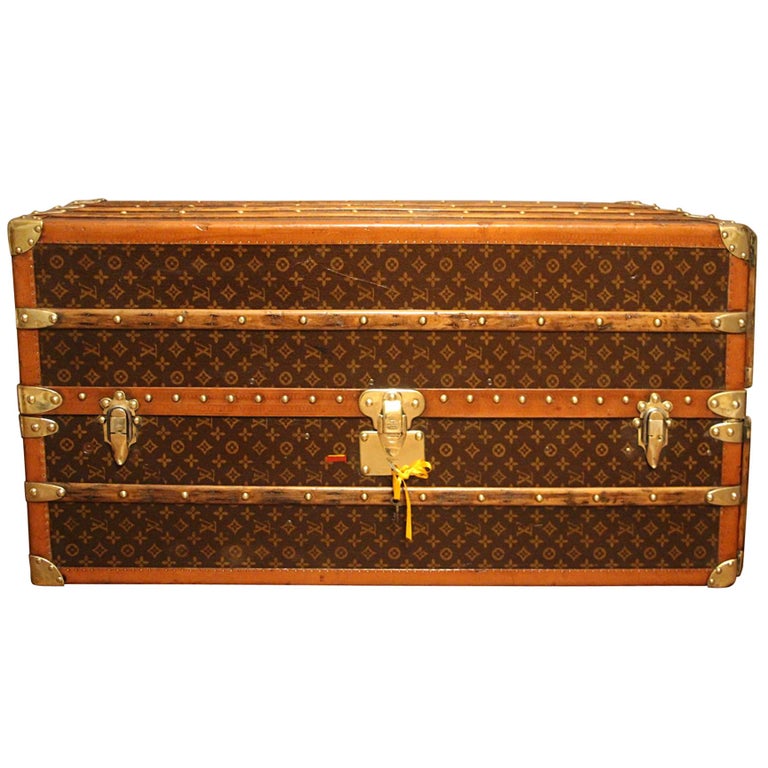 1930s Louis Vuitton Monogram Canvas and Brass Fittings Wardrobe Steamer Trunk at 1stdibs