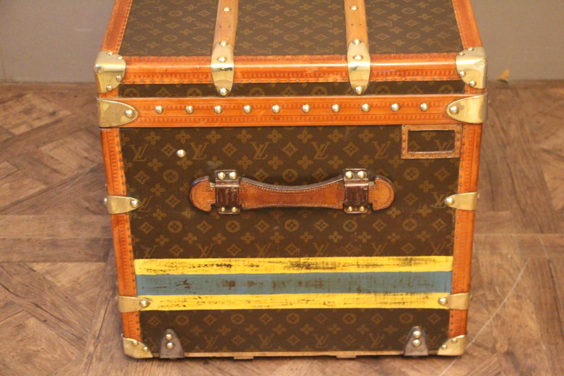 Brass 1930s Louis Vuitton Trunk In Monogram, Malle Louis Vuitton