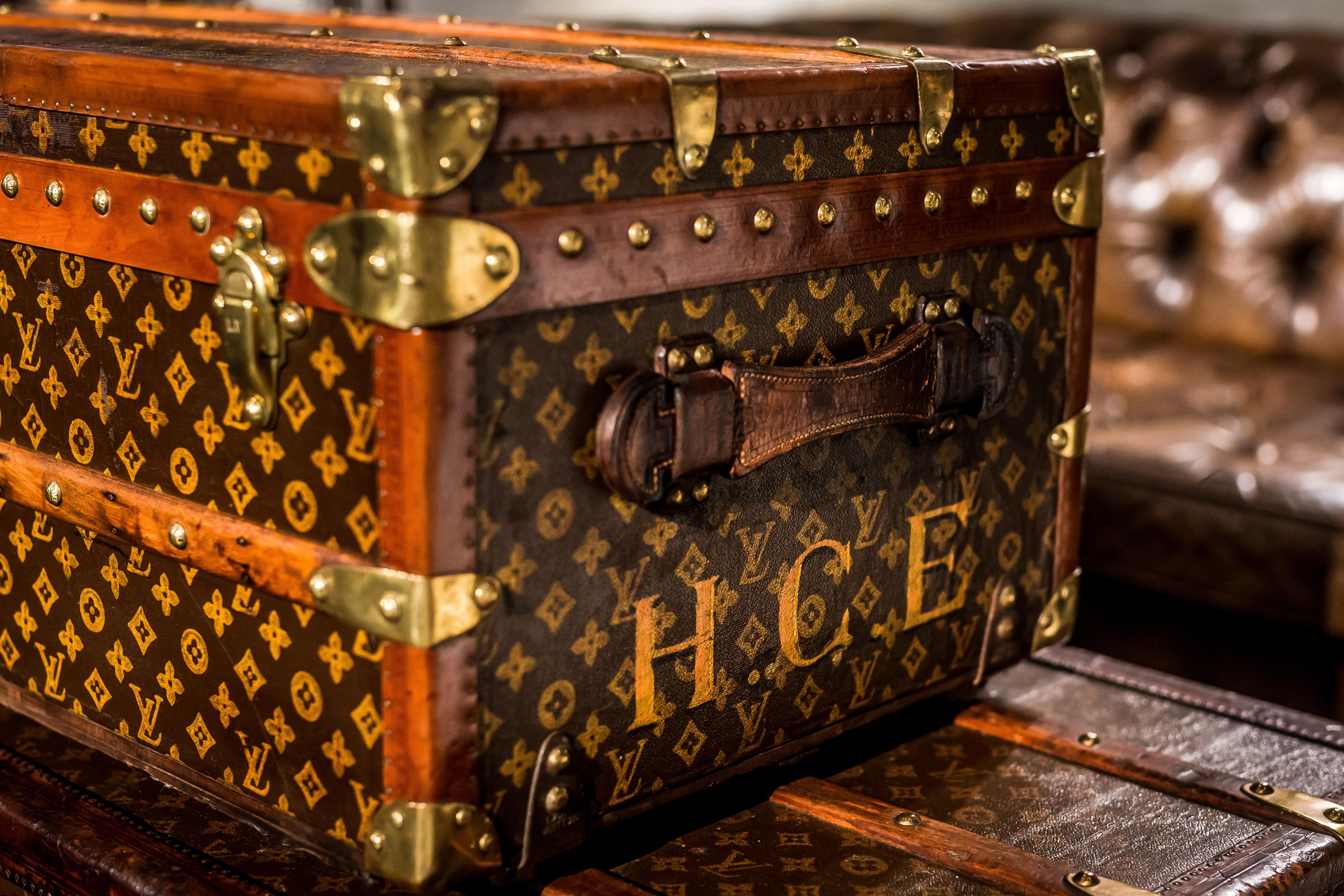 20th Century 1930s Louis Vuitton Stencil Monogram Cabin Trunk