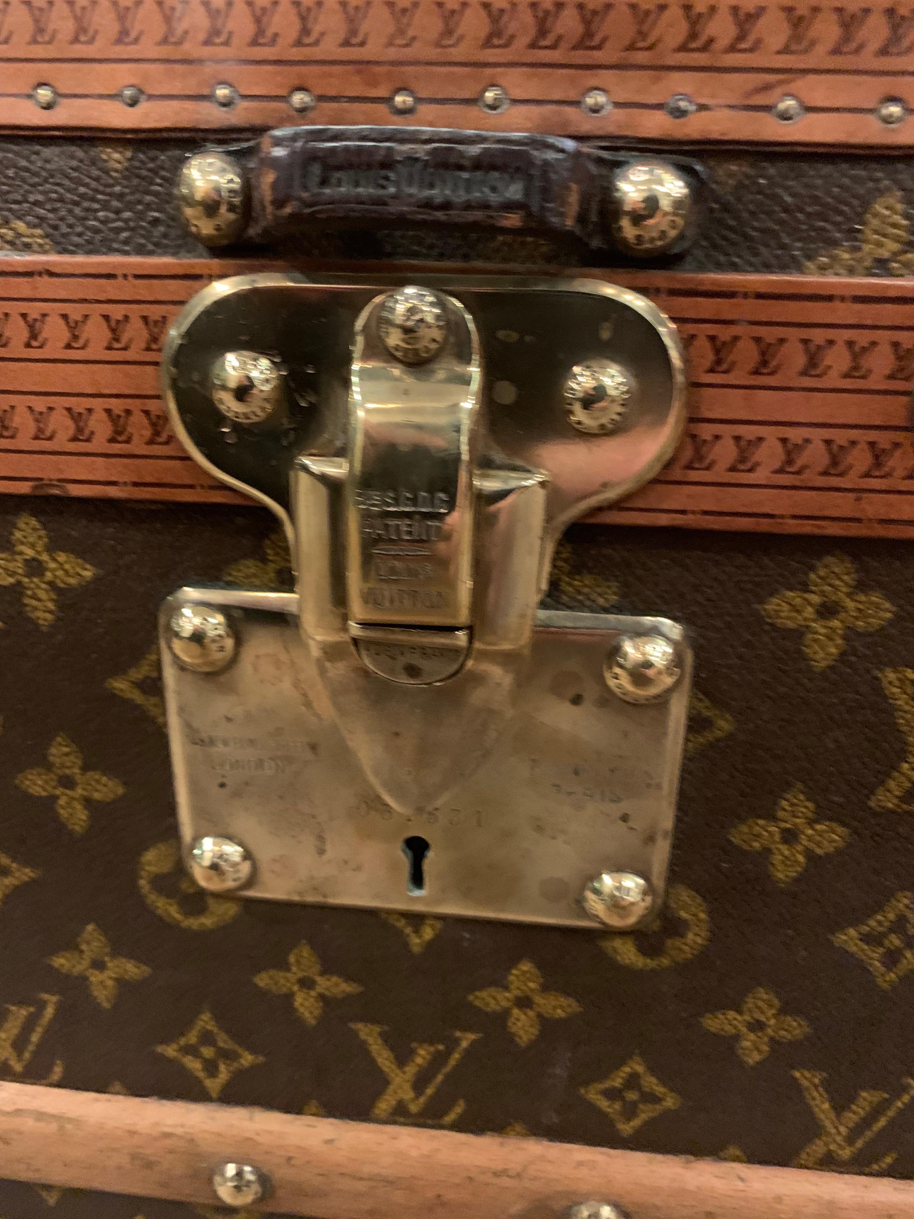 Brass 1930s Louis Vuitton Stencil Monogram Shoe Trunk