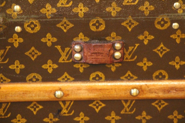 1920's Louis Vuitton Steamer Trunk in Stenciled Monogram, Louis Vuitton  Trunk For Sale at 1stDibs