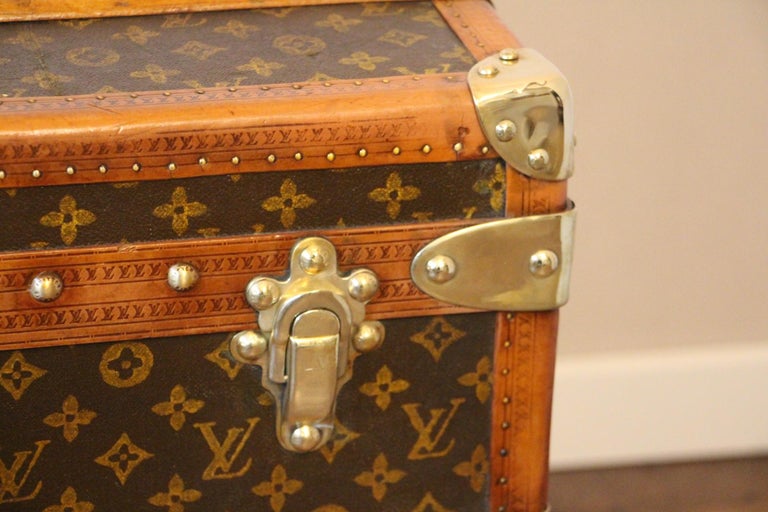 1920's Louis Vuitton Steamer Trunk in Stenciled Monogram, Louis Vuitton  Trunk For Sale at 1stDibs