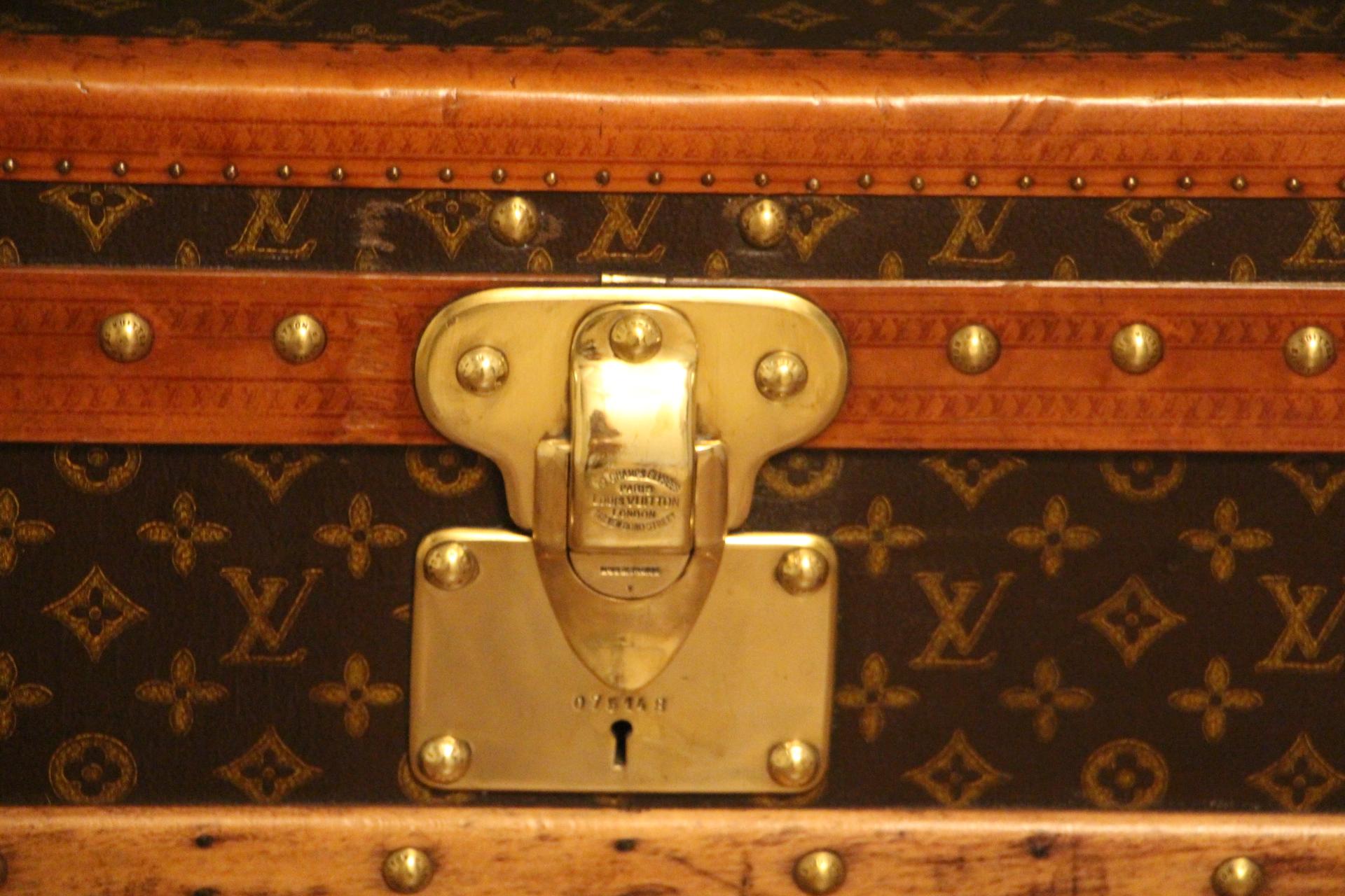 French 1930s Louis Vuitton Stenciled Monogram Cabin Steamer Trunk, Louis Vuitton Trunk