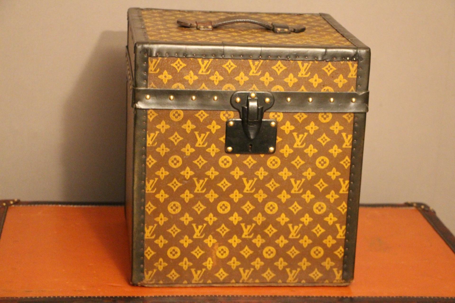 Art Deco 1930s Louis Vuitton Stenciled Monogram Hat Trunk, Louis Vuitton Trunk