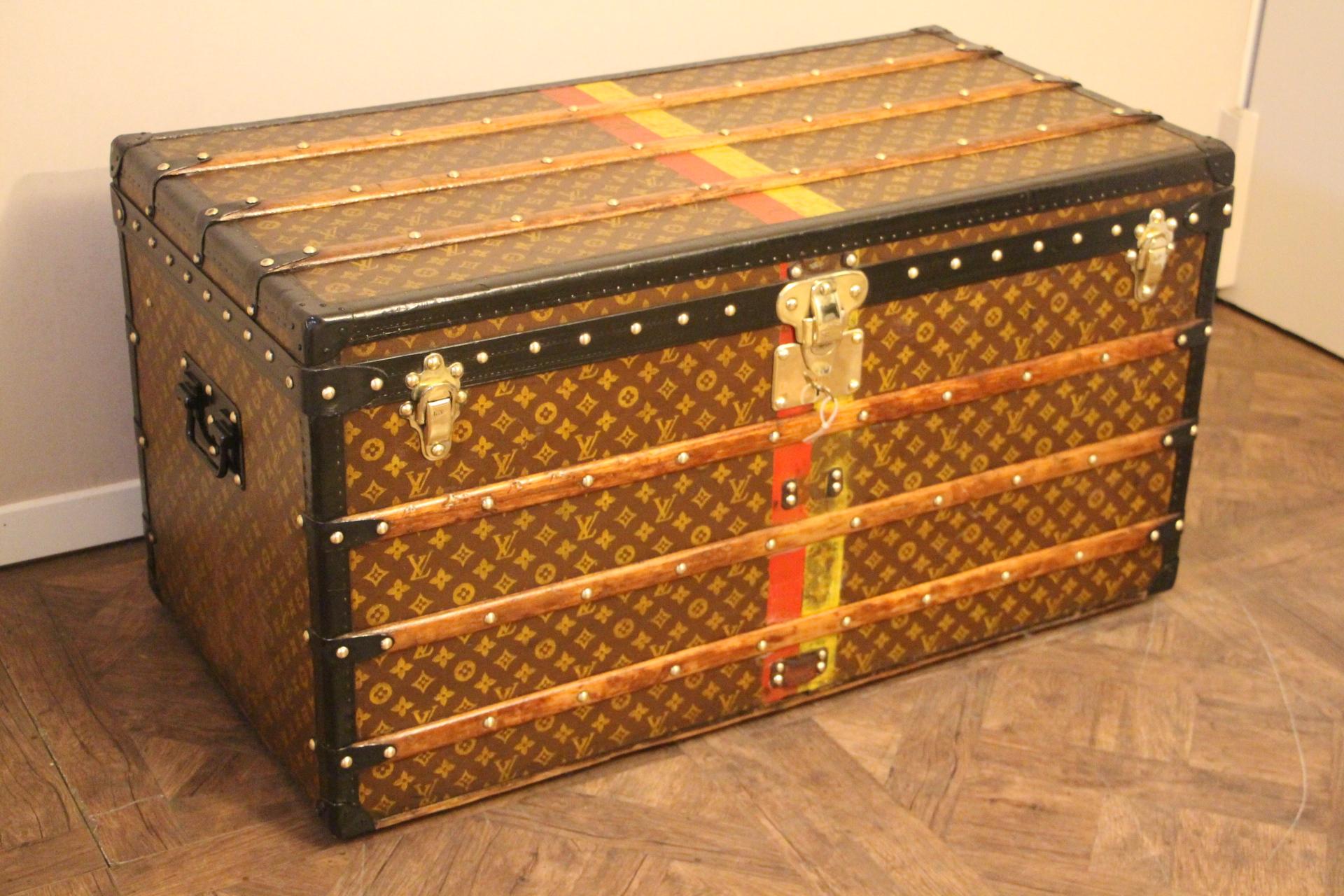 1930s Louis Vuitton Trunk in Monogram Canvas, Louis Vuitton Steamer Trunk 11