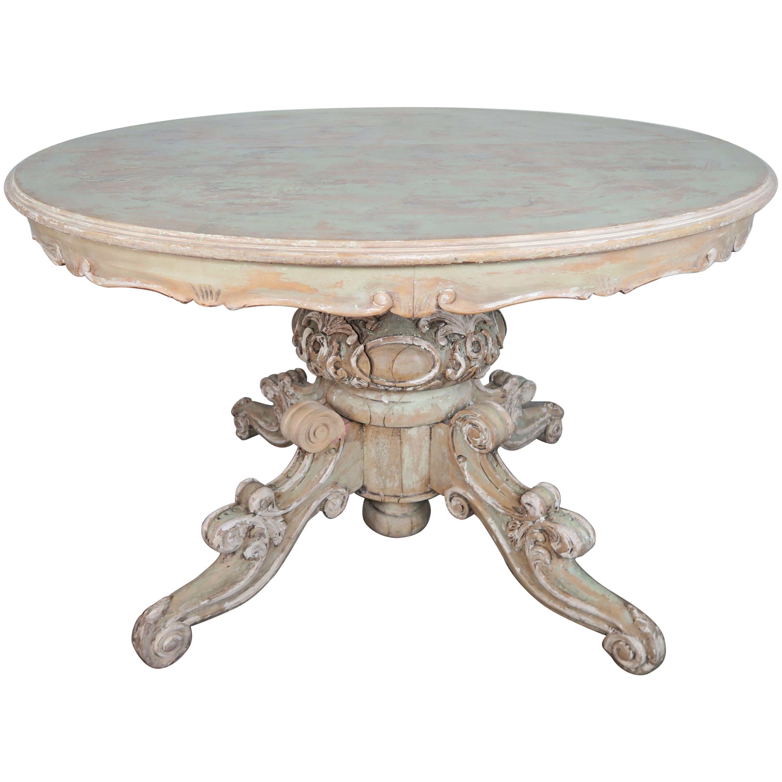 1930s Louis XV Painted French Dining Table