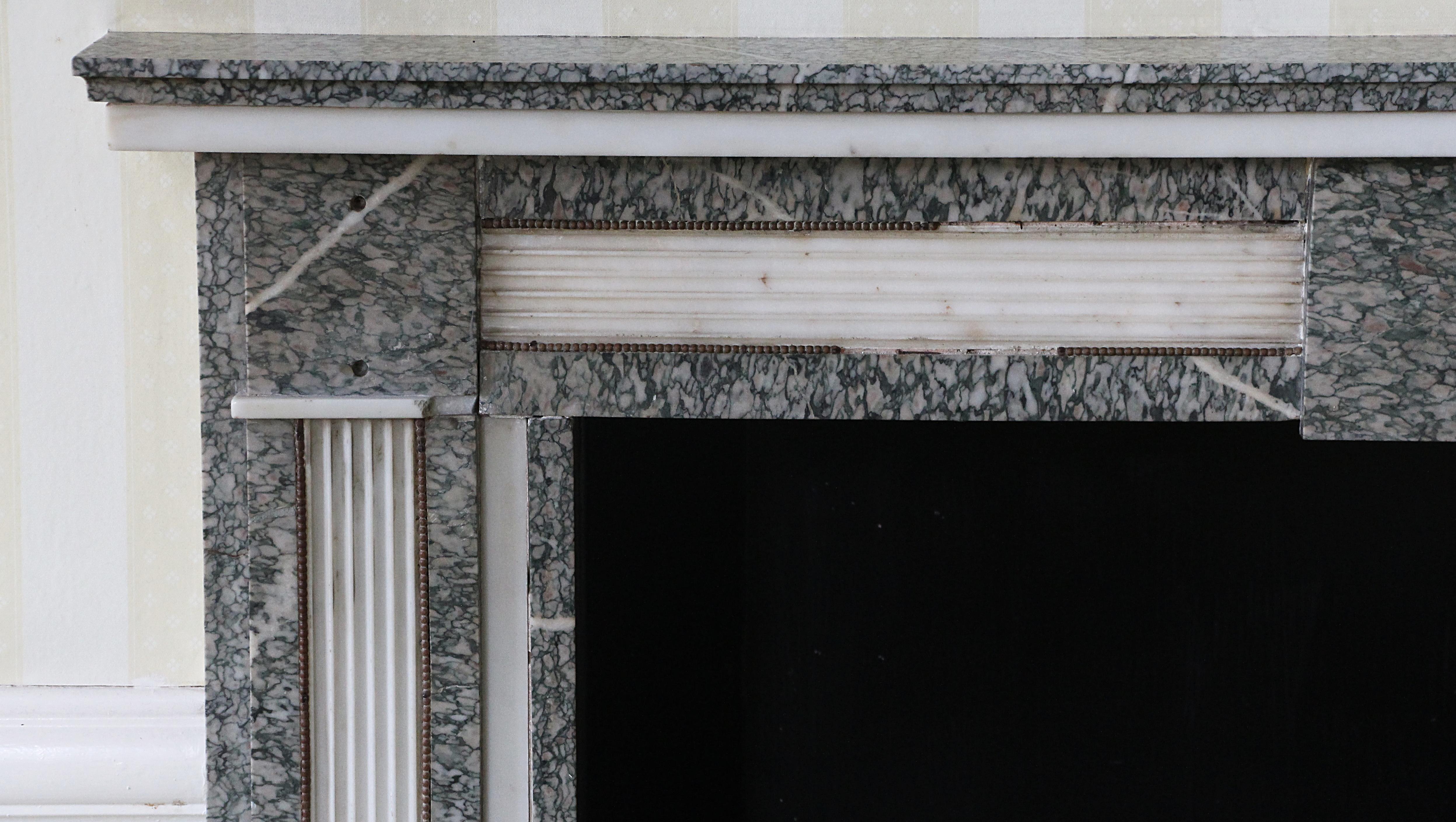 1930s Louis XV Petite French Gray & White Marble Mantel from the Waldorf Astoria 1