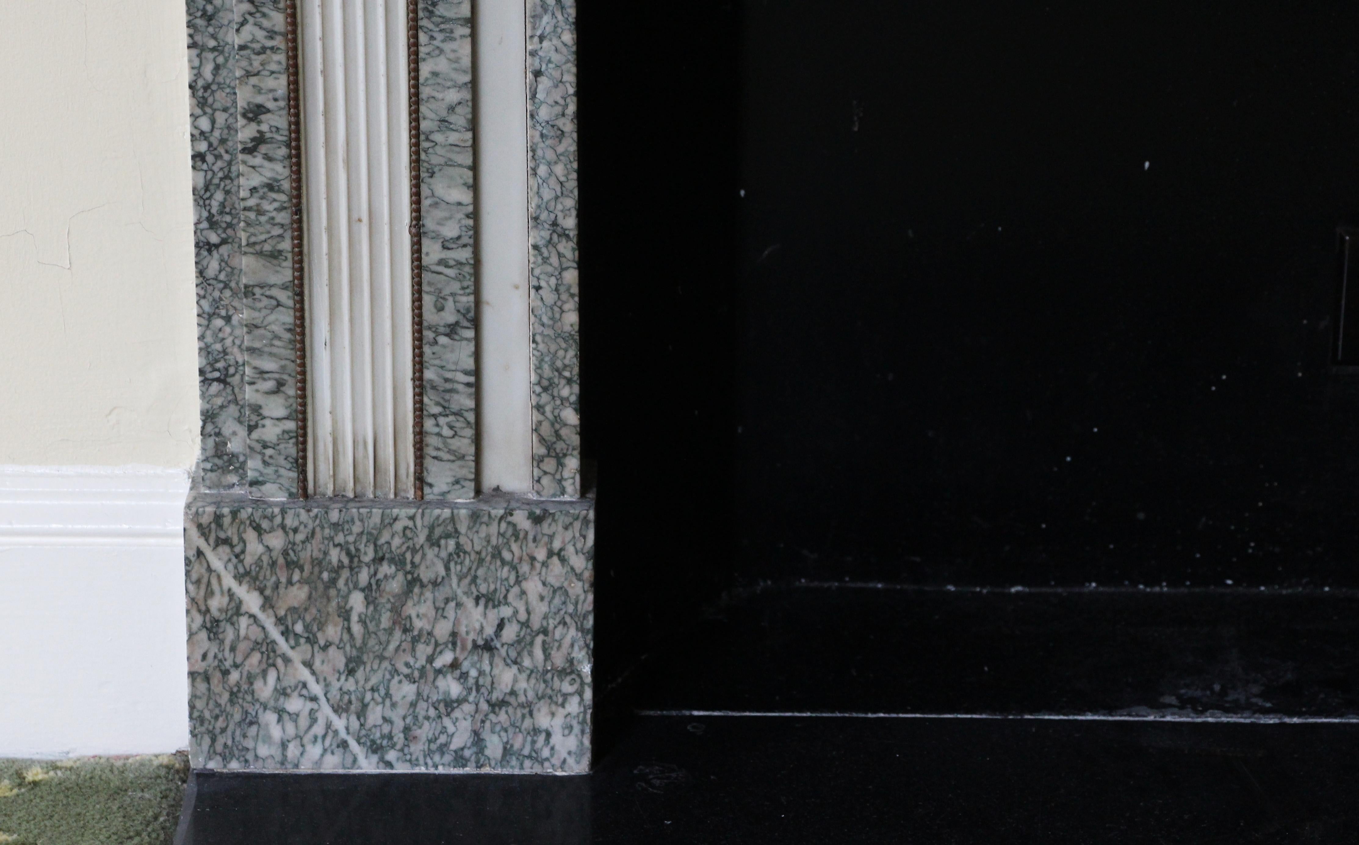 1930s Louis XV Petite French Gray & White Marble Mantel from the Waldorf Astoria 4