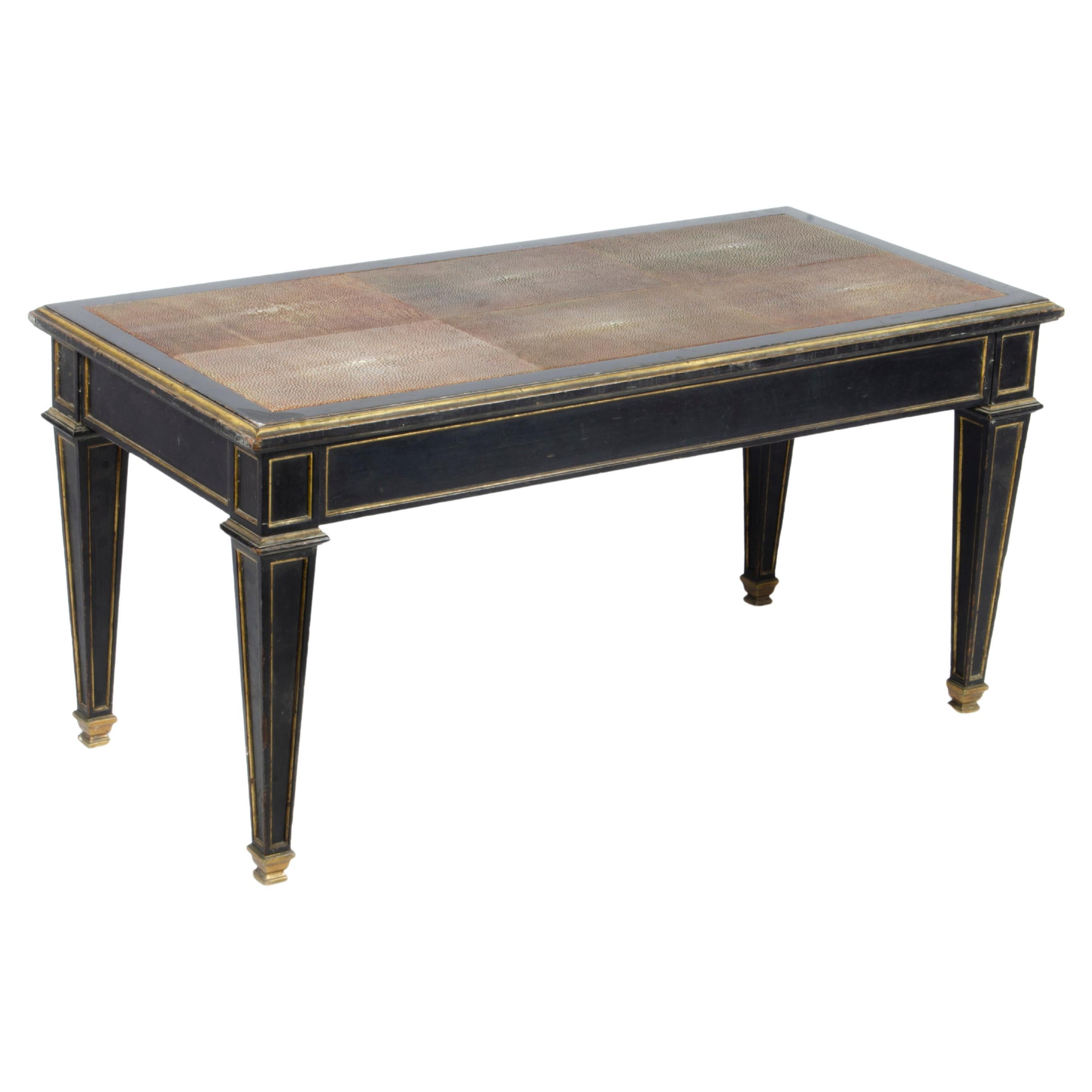 Niedriger Tisch aus Holz und vergoldeter Bronze im Louis-XVI-Stil von Chanaux & Pelletier, Frankreich, 1930er Jahre