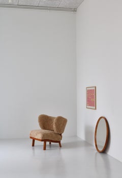 Silla de salón de piel de oveja de los años 30, Otto Schulz para BOET, Modernismo escandinavo